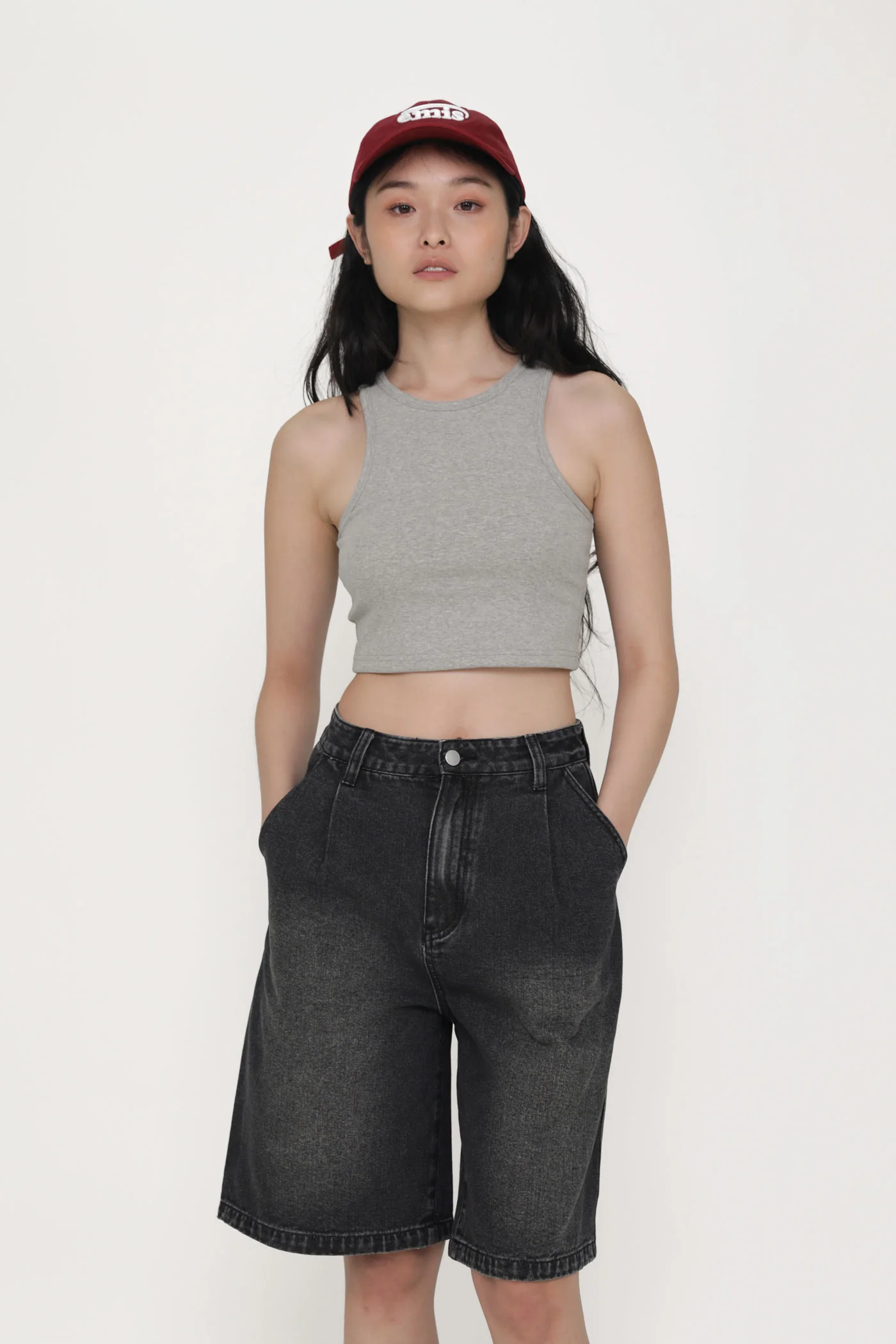 Keep Going Pleated Denim Jorts - Image 3