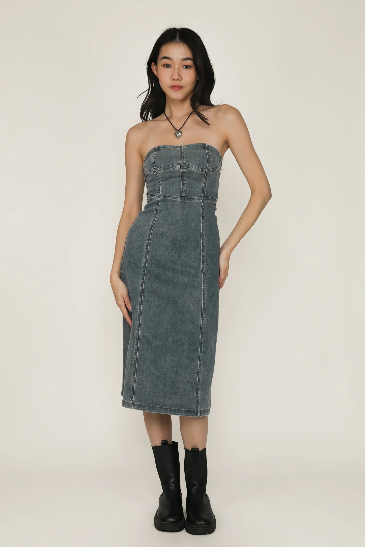 Keisha Denim Tube Dress - Image 2