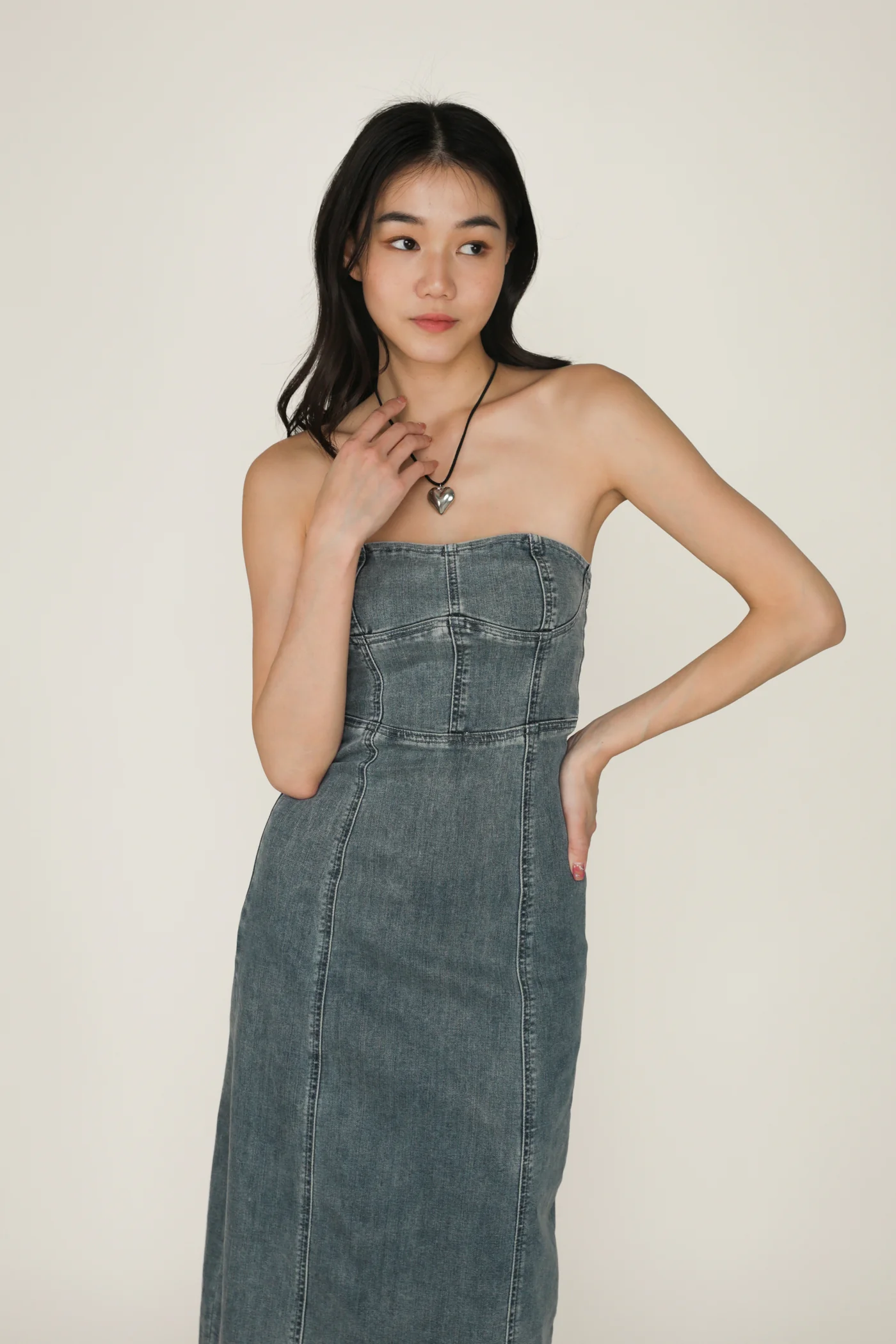Keisha Denim Tube Dress - Image 3
