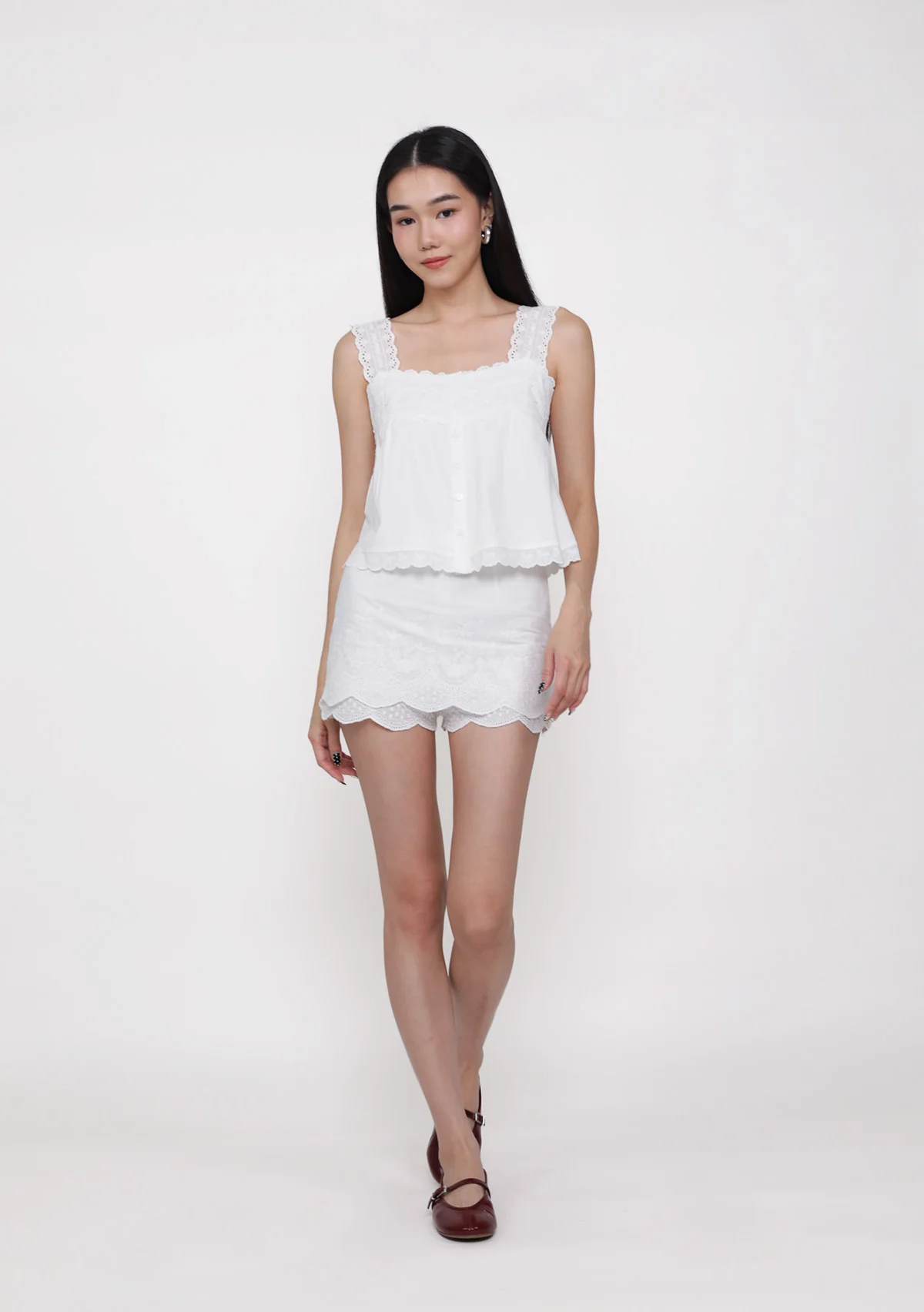 Klaris Eyelet Babydoll Top - Image 4