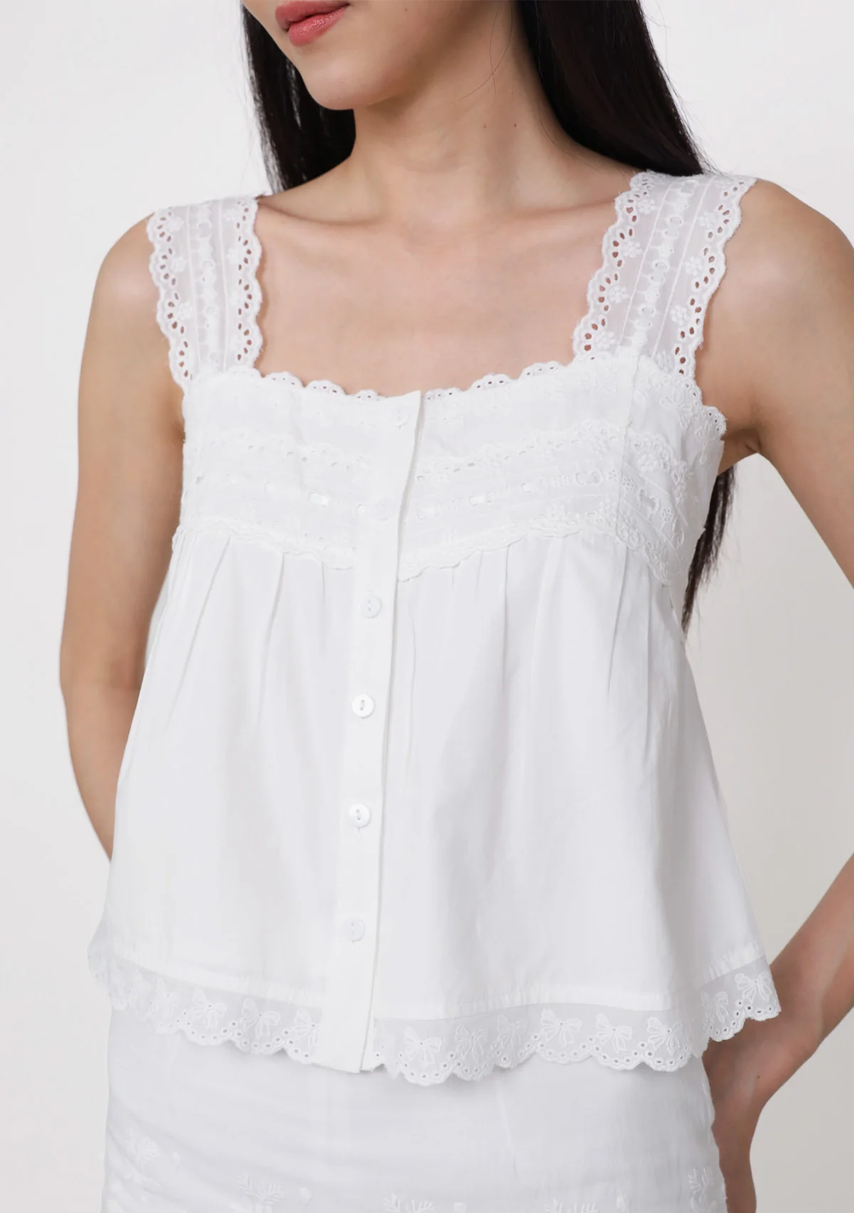 Klaris Eyelet Babydoll Top - Image 6