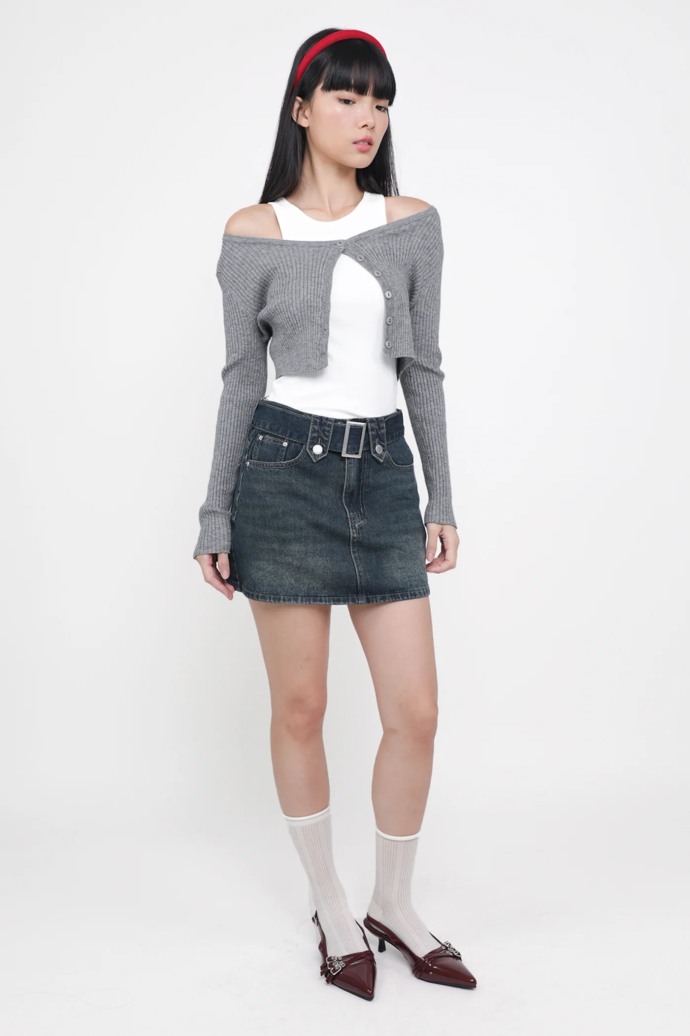 Klyde Belted Denim Skorts - Image 3