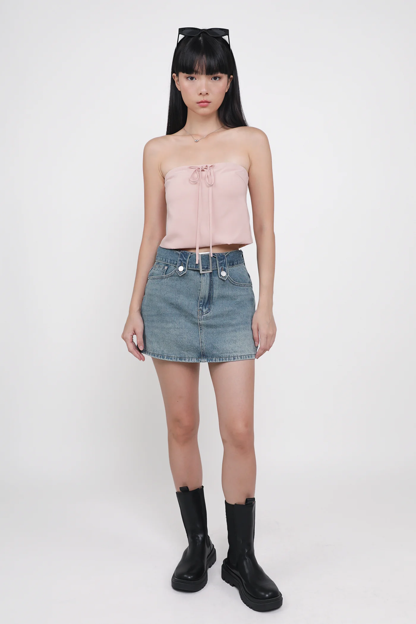 Klyde Belted Denim Skorts - Image 5