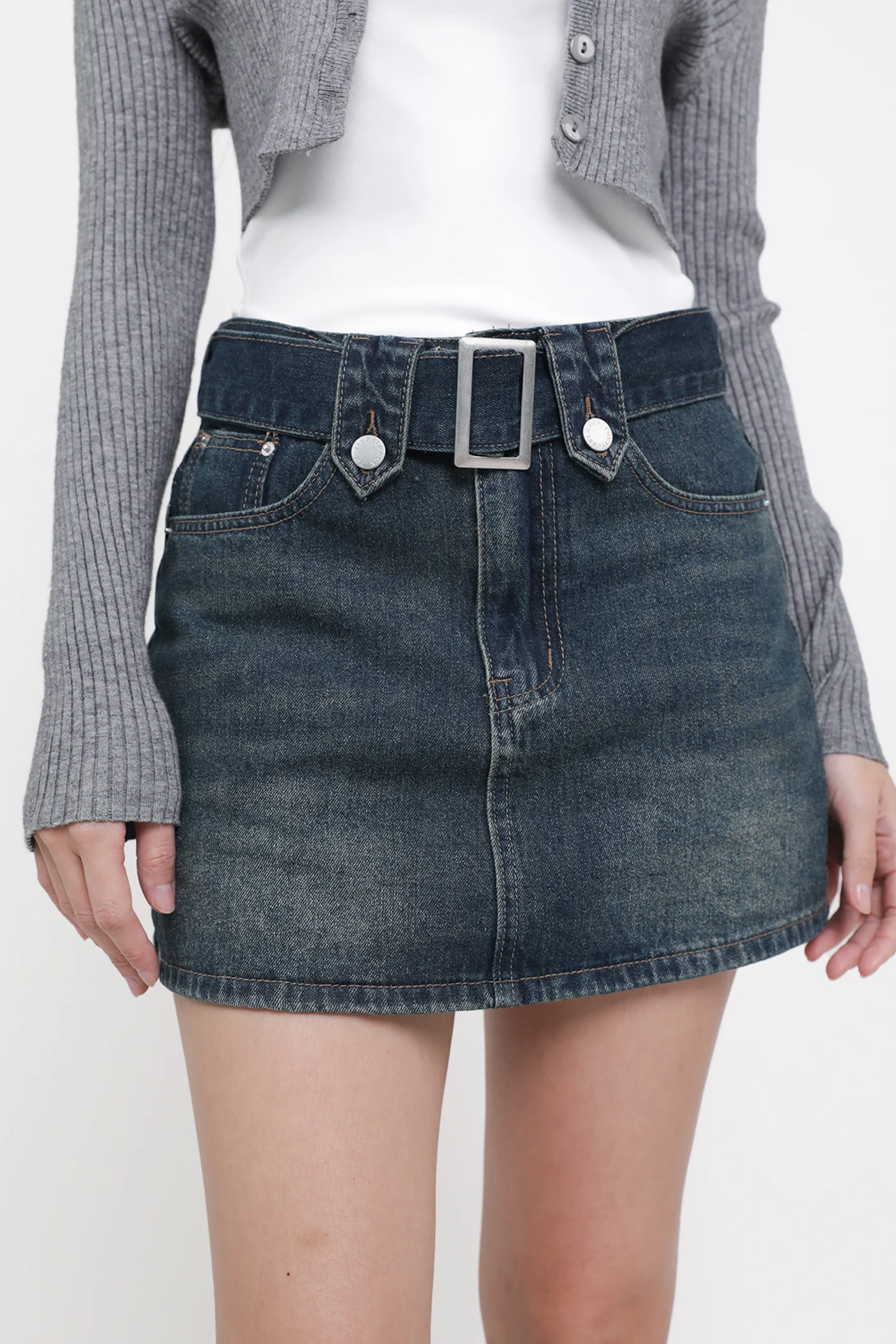 Klyde Belted Denim Skorts - Image 7