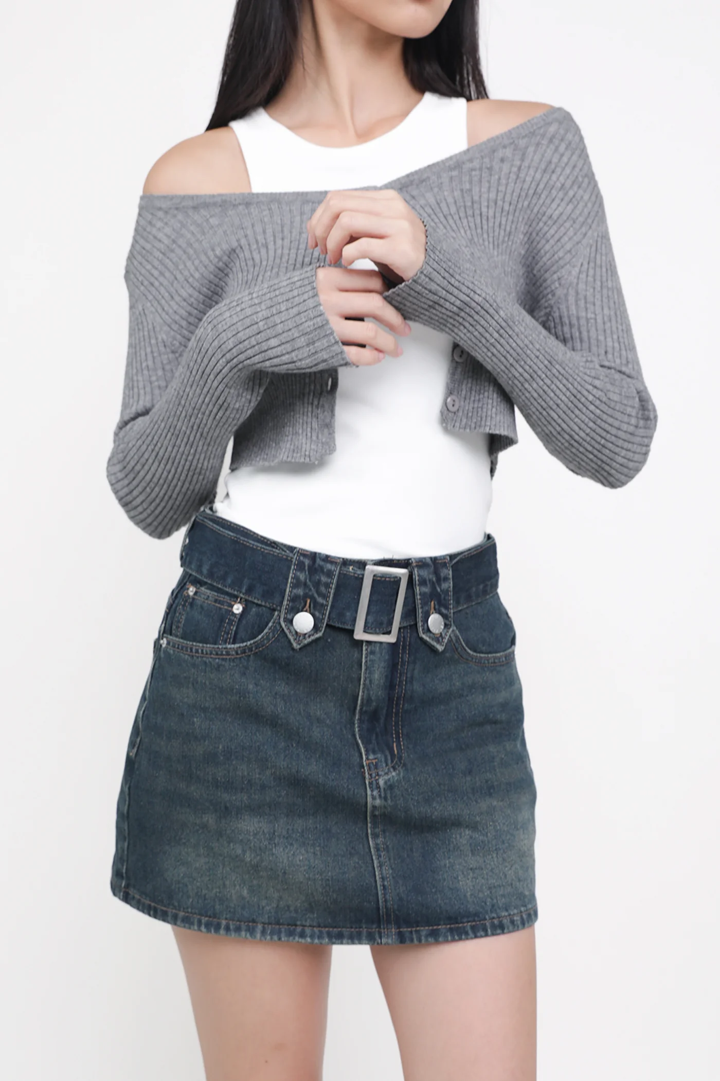 Klyde Belted Denim Skorts - Image 8