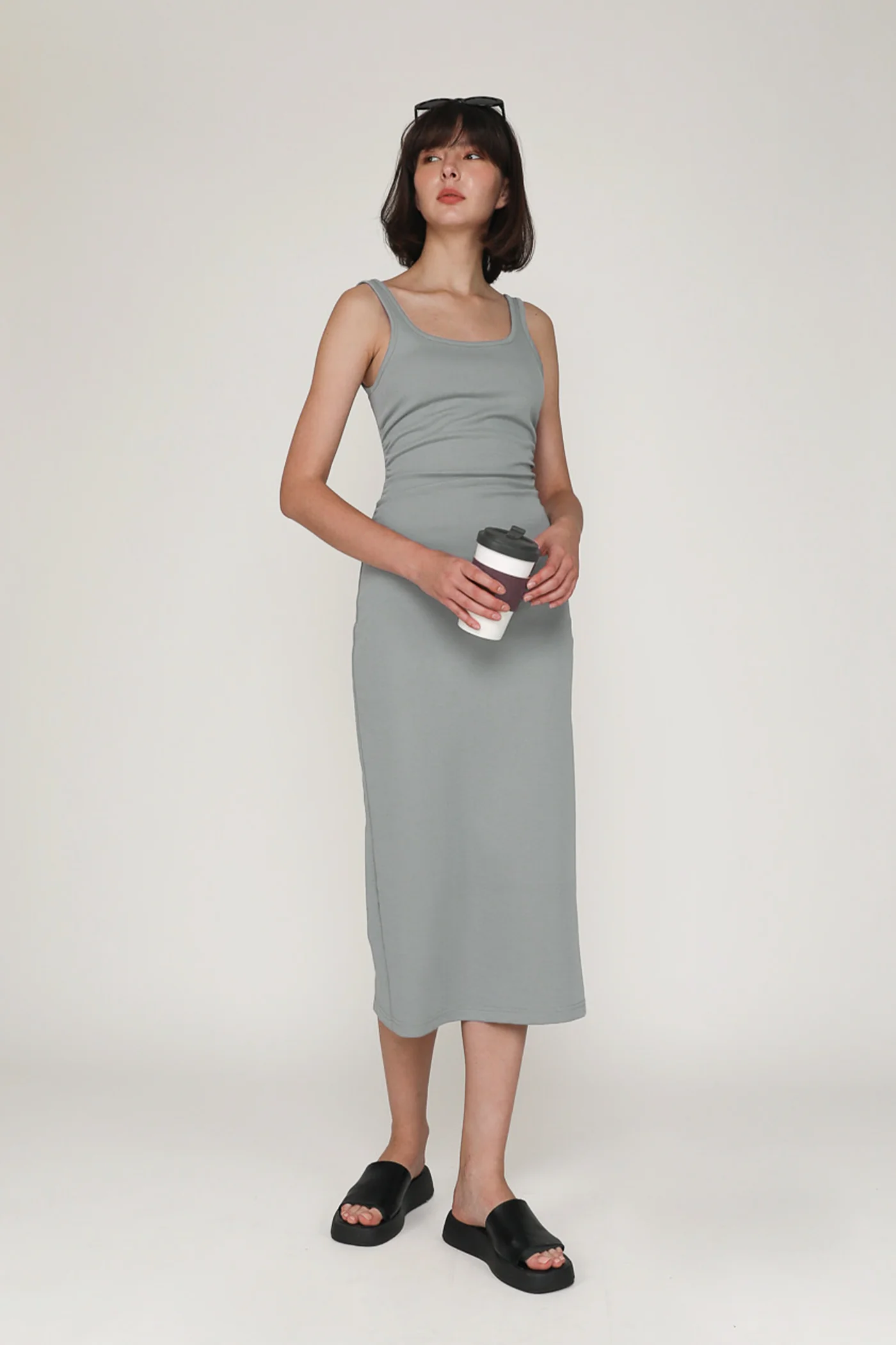 Kourtney Ruched Side Midi Dress - Image 13