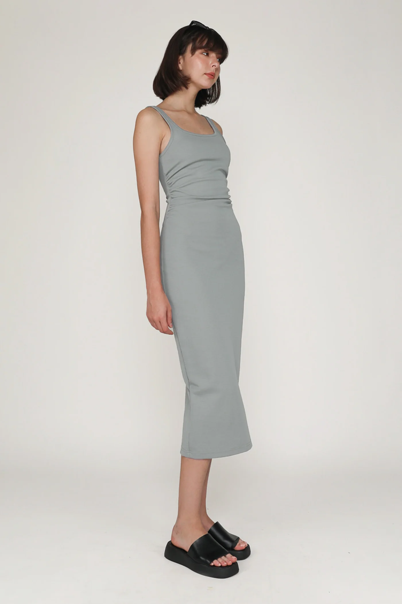 Kourtney Ruched Side Midi Dress - Image 9