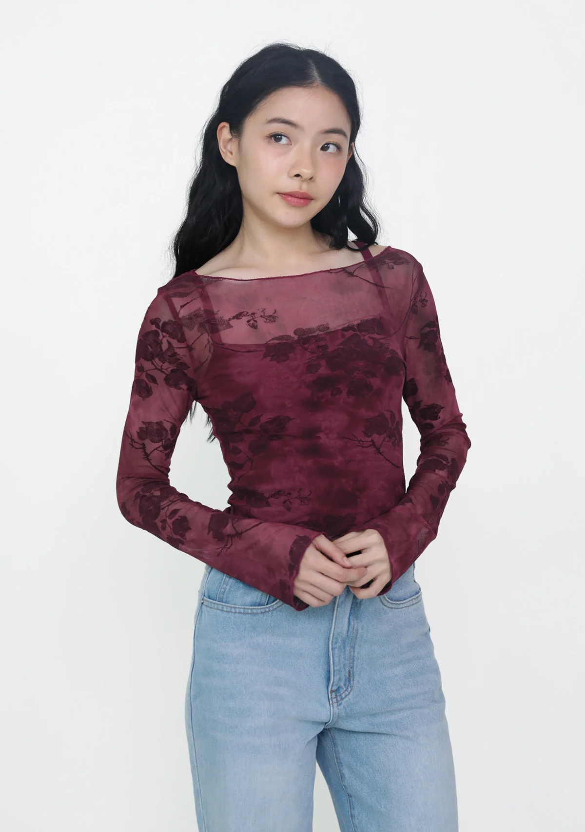 Arisa Lace Long Sleeve Top - Image 2