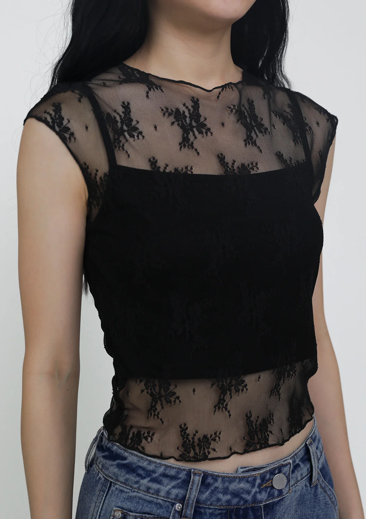 Lea Lace Overlay Top - Image 4