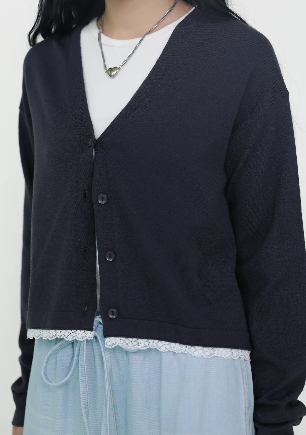 Umi Lace Trim Crop Cardigan - Image 10