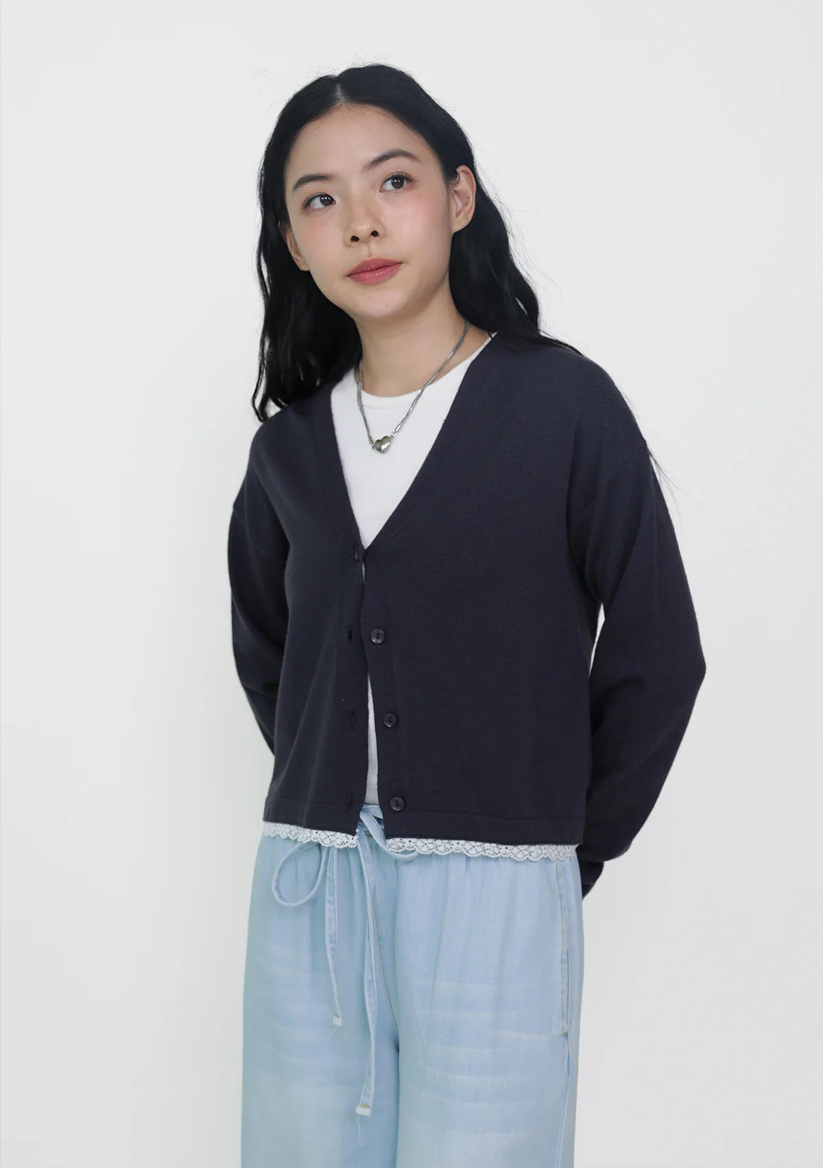 Umi Lace Trim Crop Cardigan - Image 12