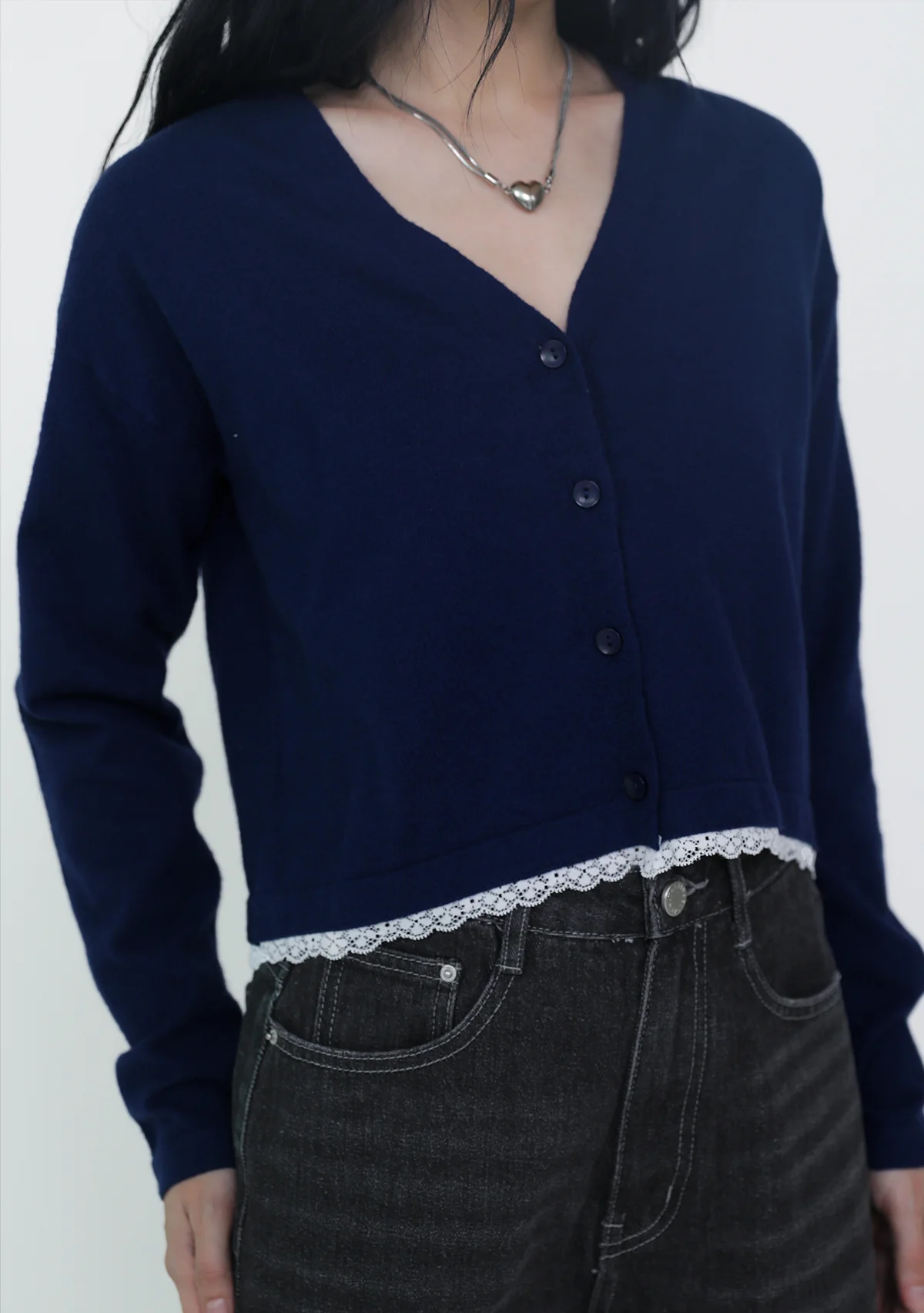 Umi Lace Trim Crop Cardigan - Image 14