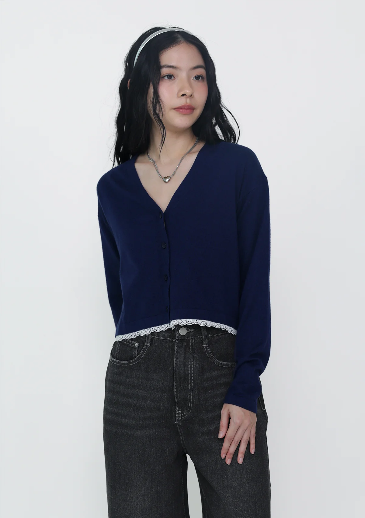 Umi Lace Trim Crop Cardigan - Image 15