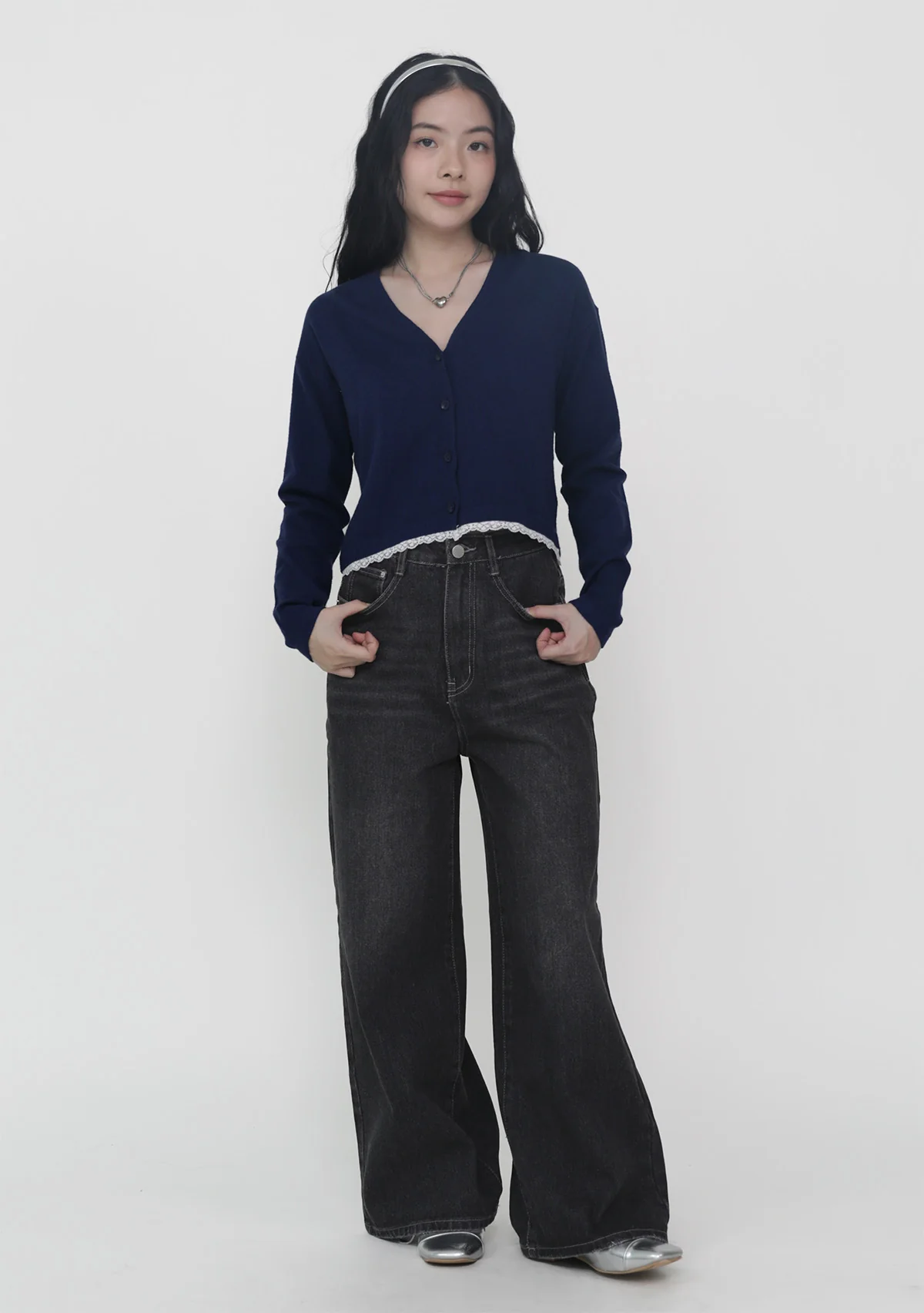 Umi Lace Trim Crop Cardigan - Image 16