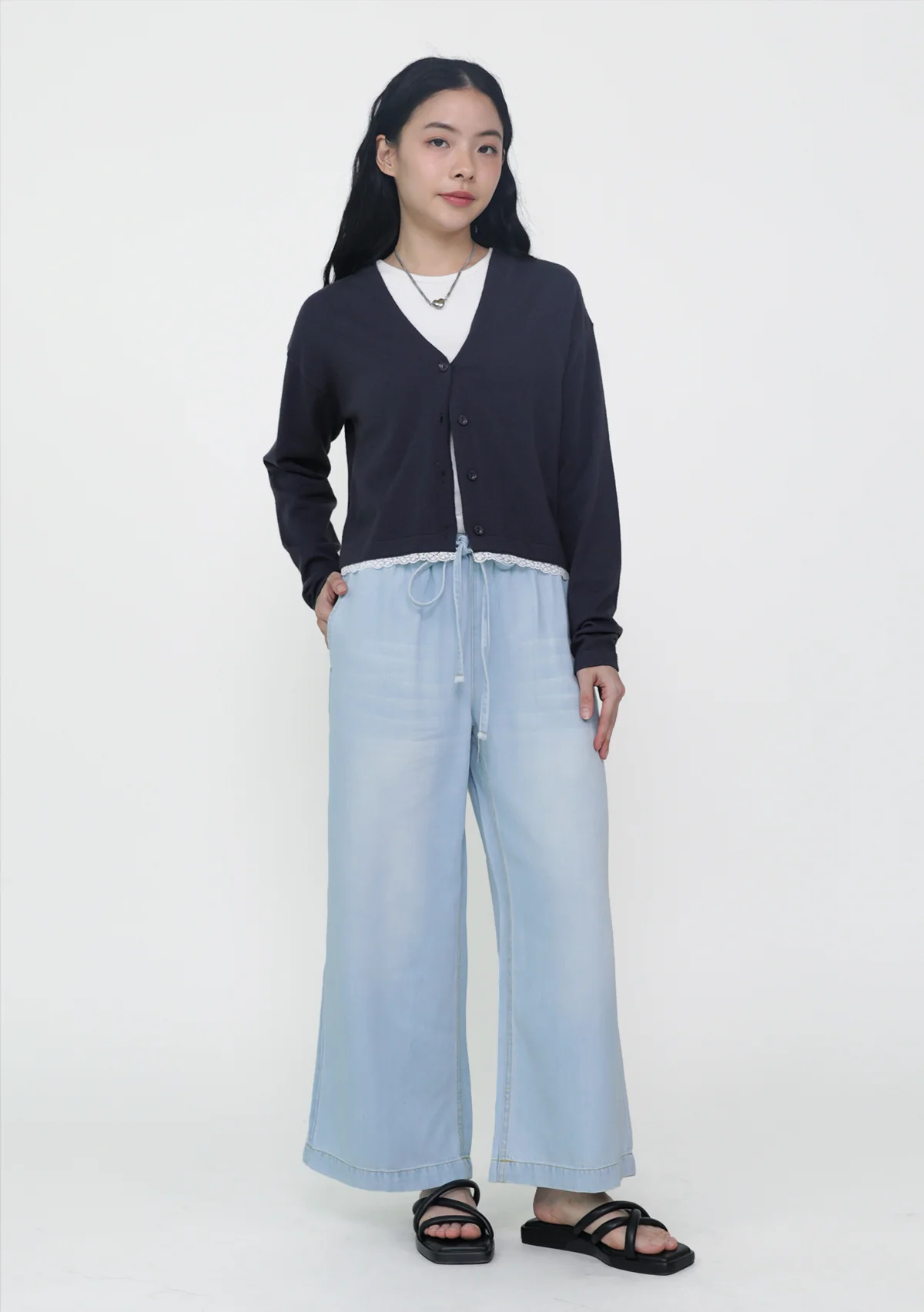 Umi Lace Trim Crop Cardigan - Image 2