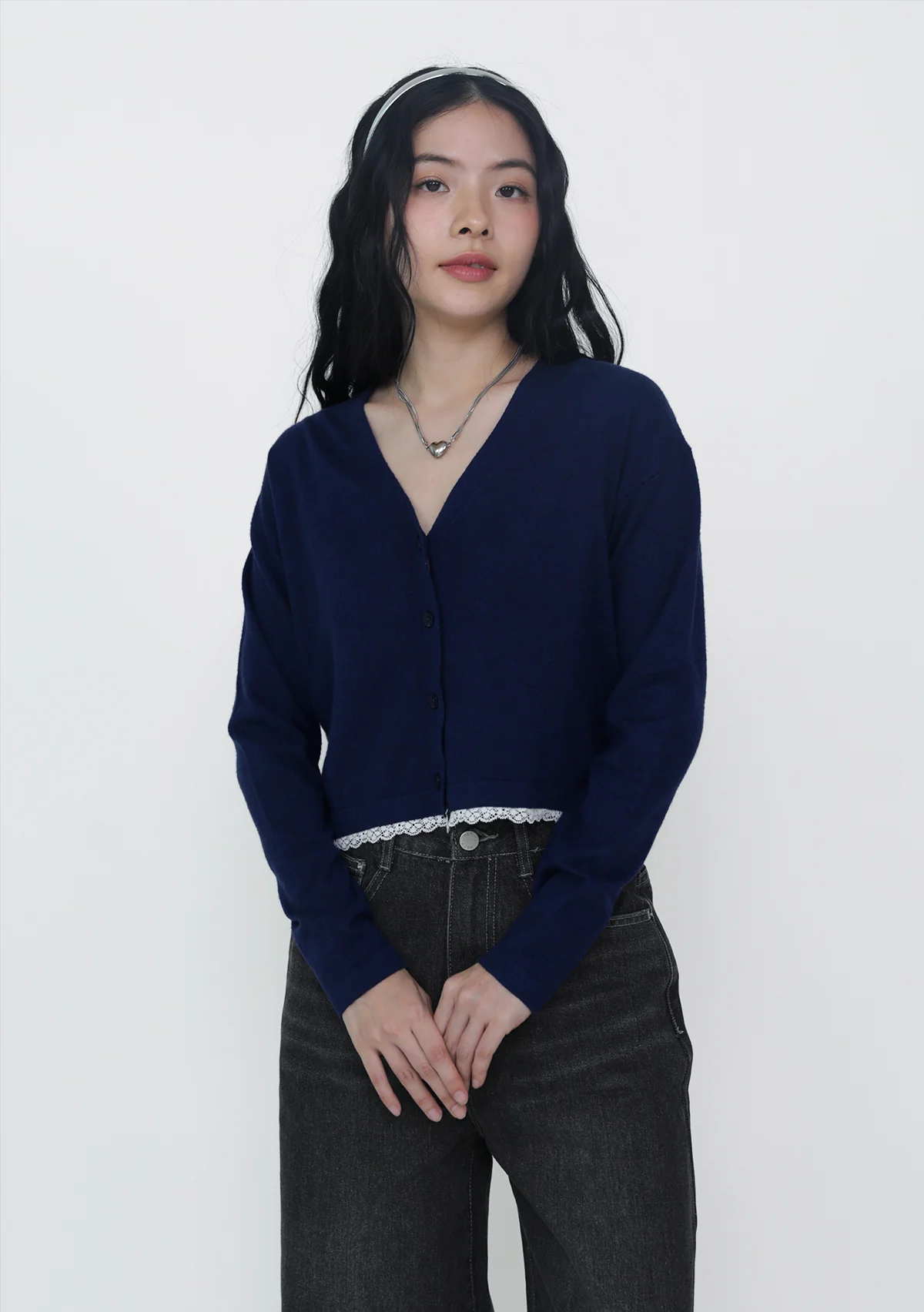 Umi Lace Trim Crop Cardigan - Image 5