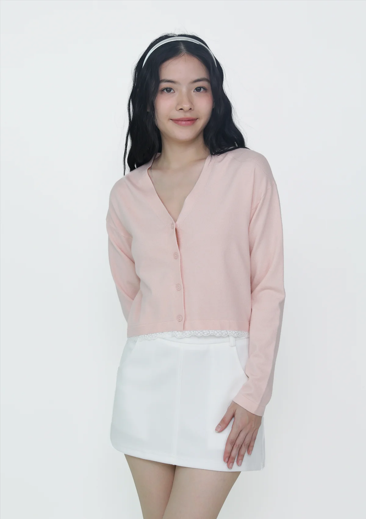 Umi Lace Trim Crop Cardigan - Image 7