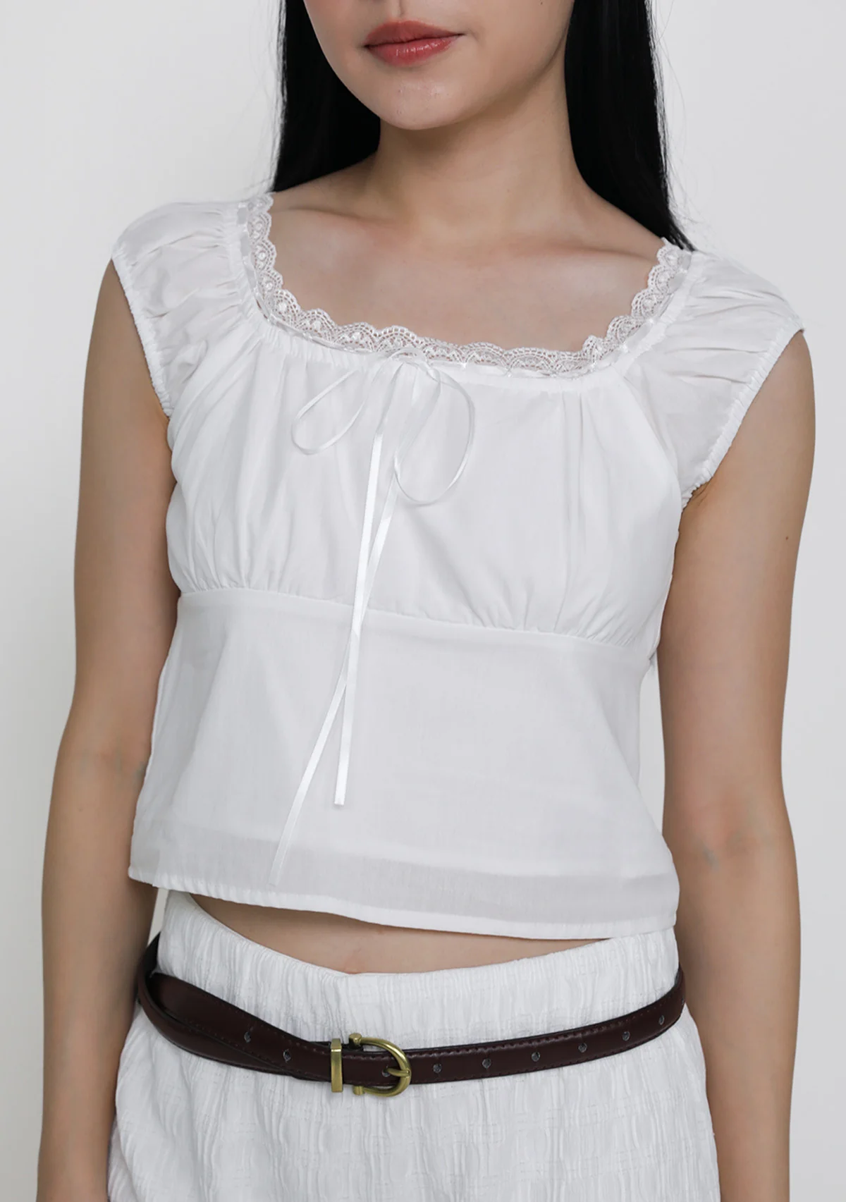 Relle Lace Trim Ribbon Top - Image 11