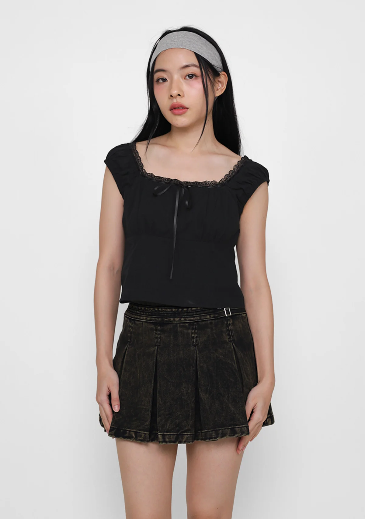 Relle Lace Trim Ribbon Top - Image 13