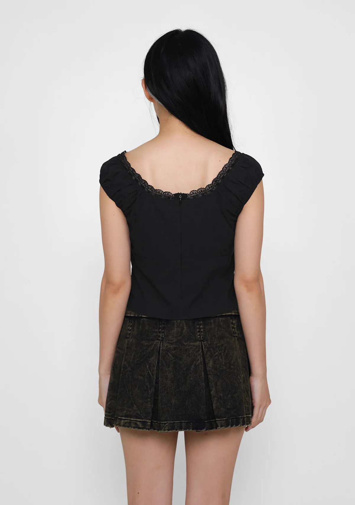 Relle Lace Trim Ribbon Top - Image 14