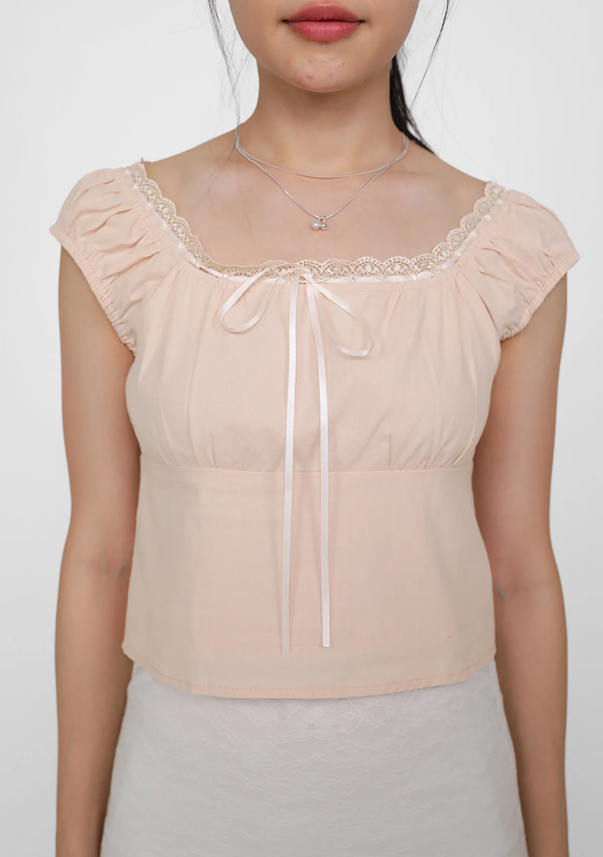 Relle Lace Trim Ribbon Top - Image 15