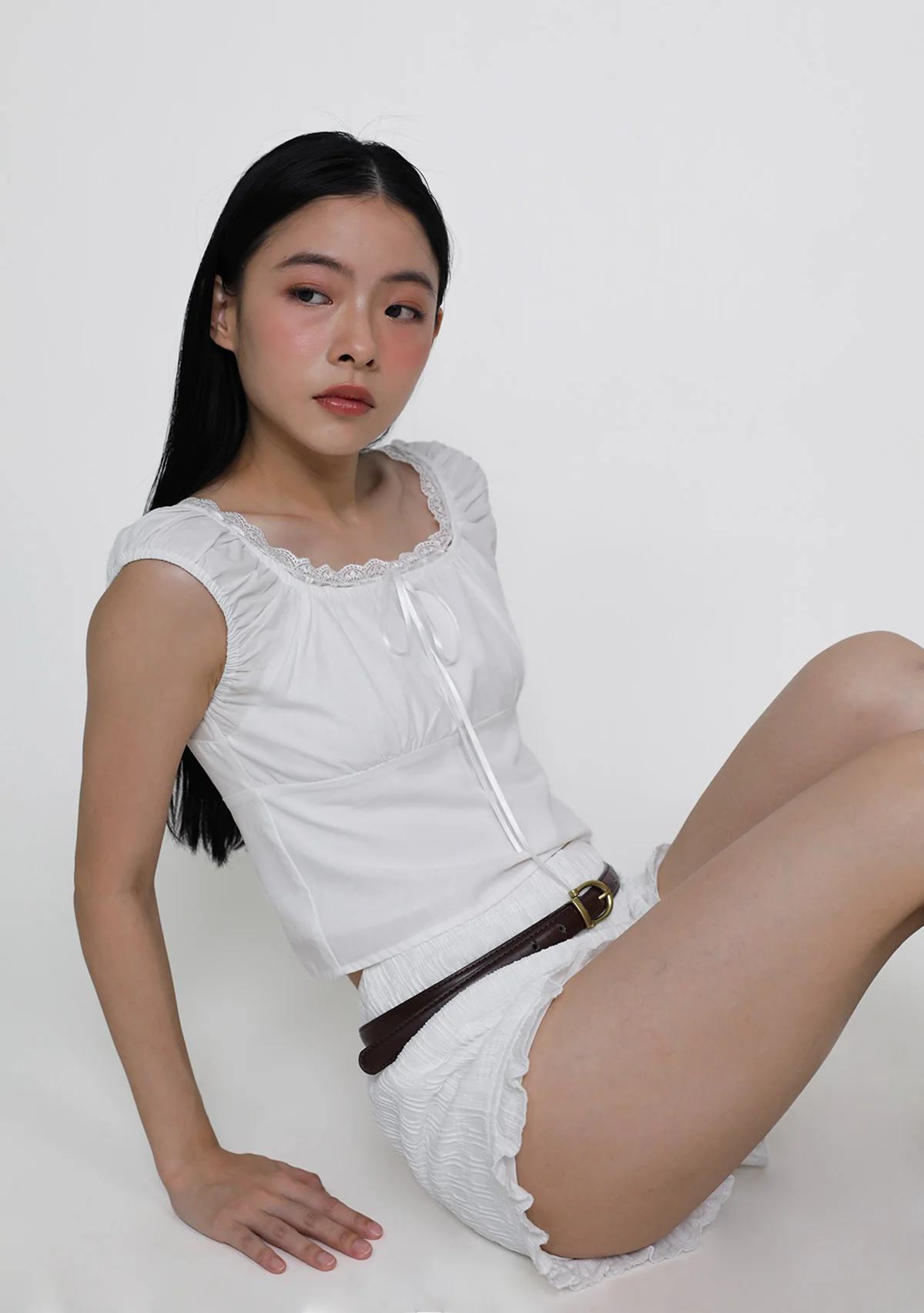 Relle Lace Trim Ribbon Top - Image 2