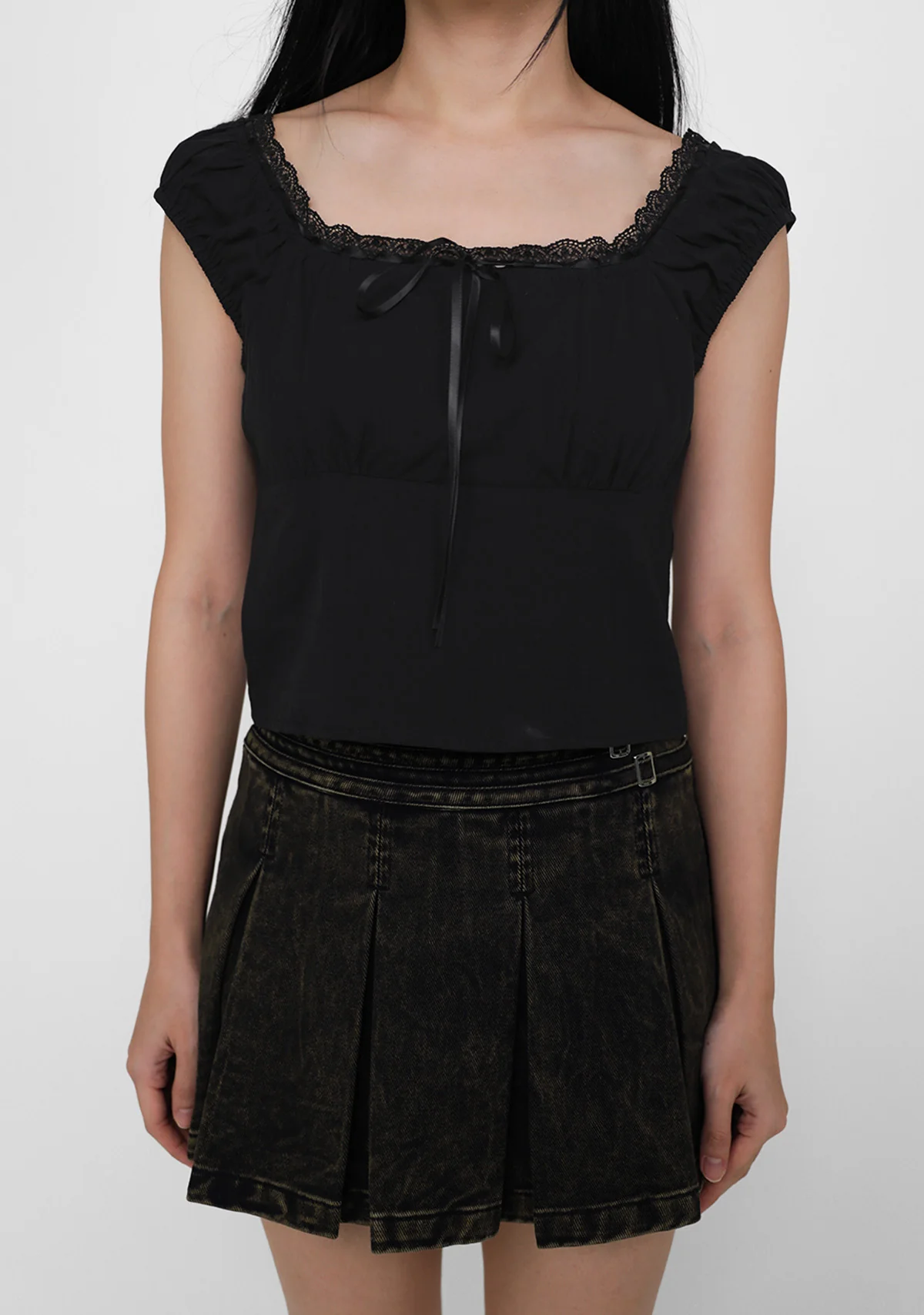 Relle Lace Trim Ribbon Top - Image 6