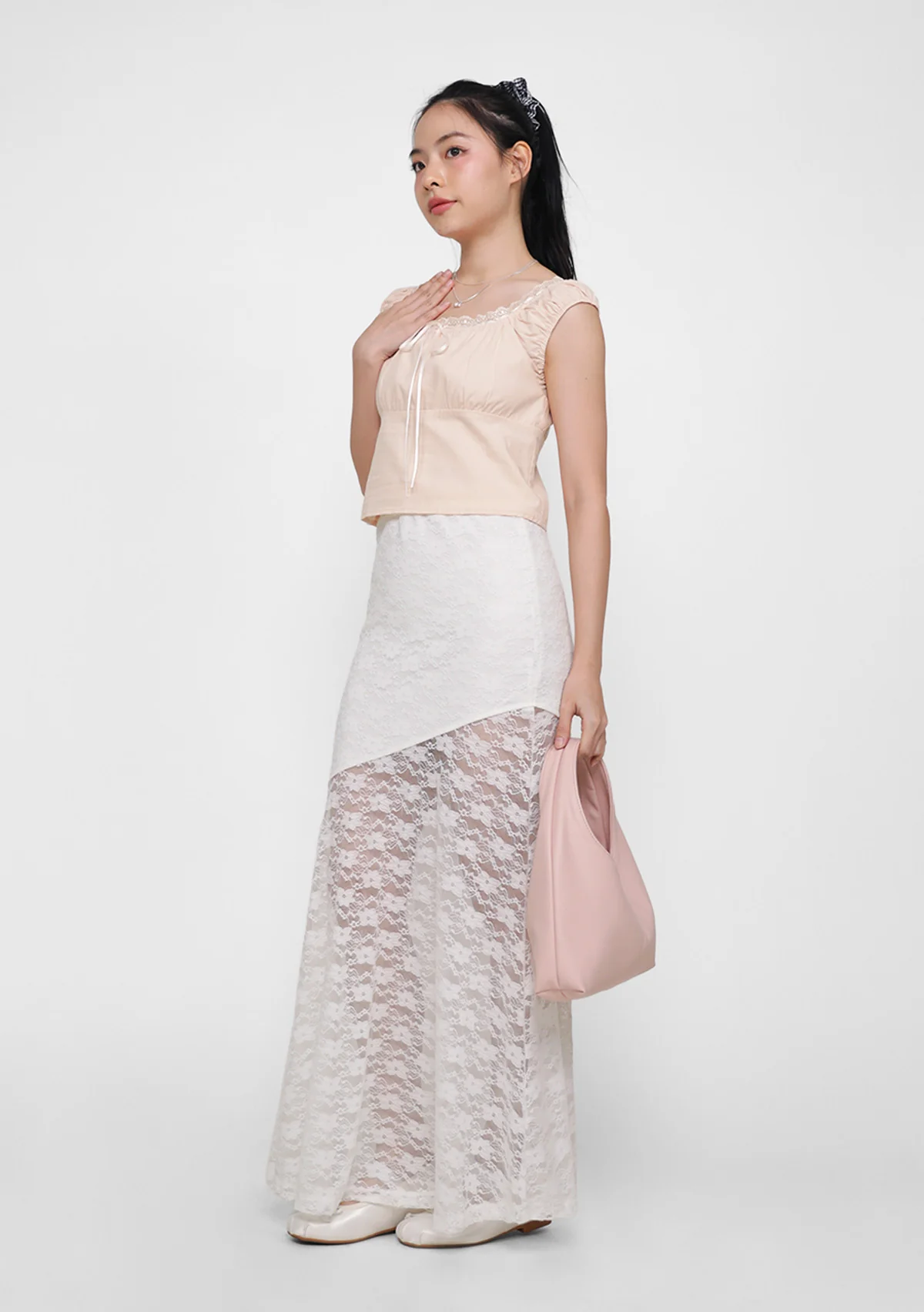Relle Lace Trim Ribbon Top - Image 8
