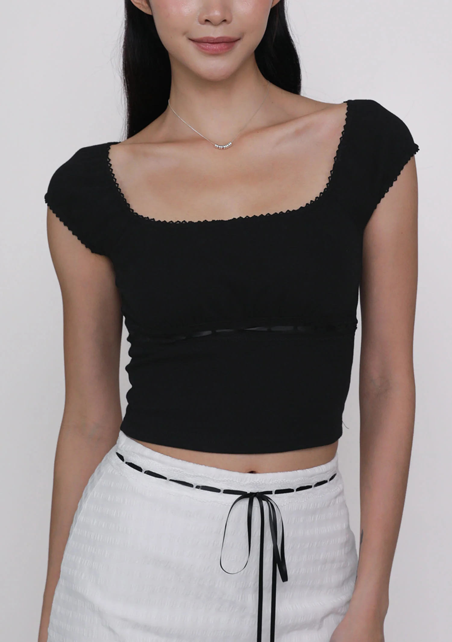 Julie Crochet Trim Sleeve Top - Image 12