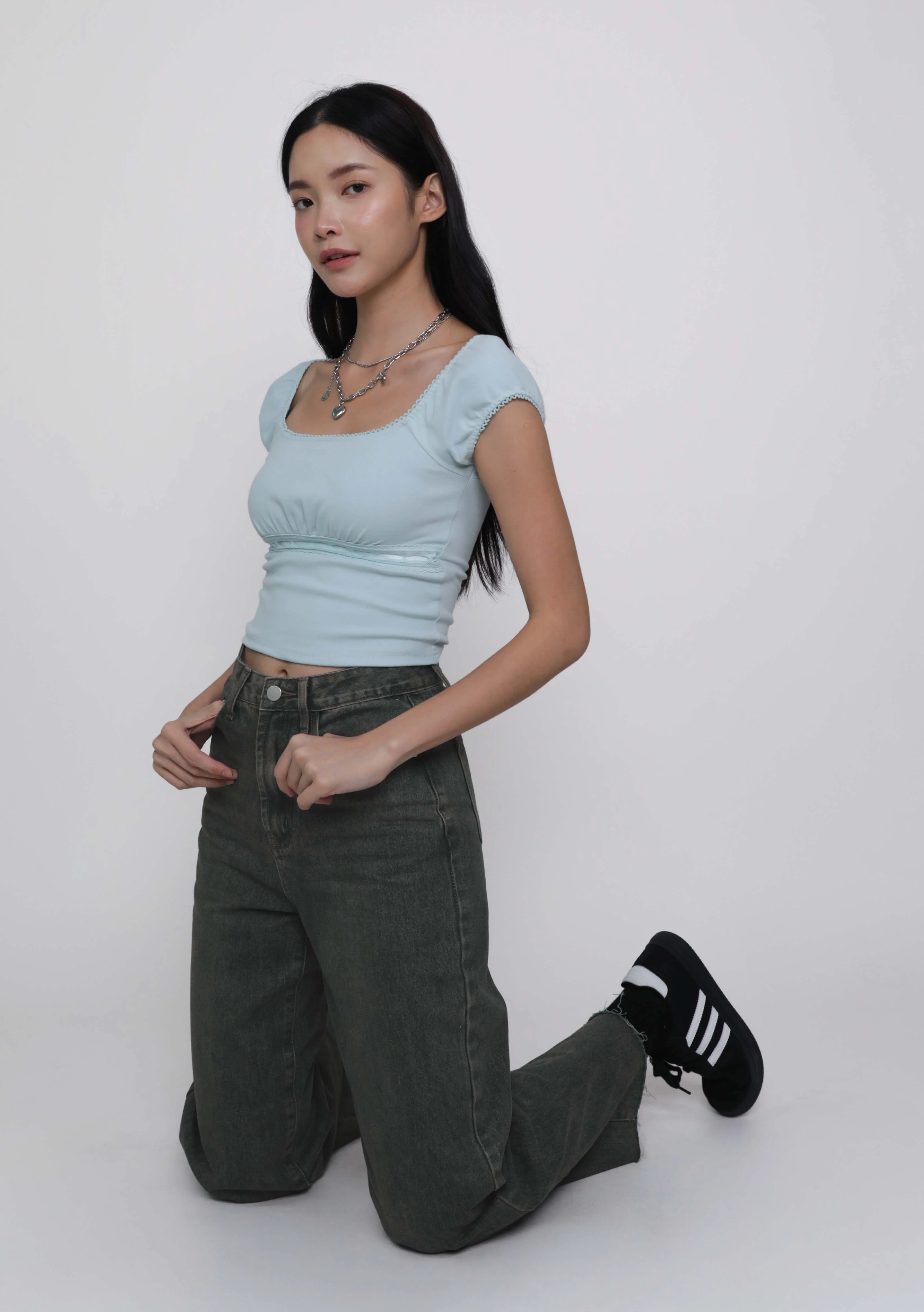 Julie Crochet Trim Sleeve Top - Image 16