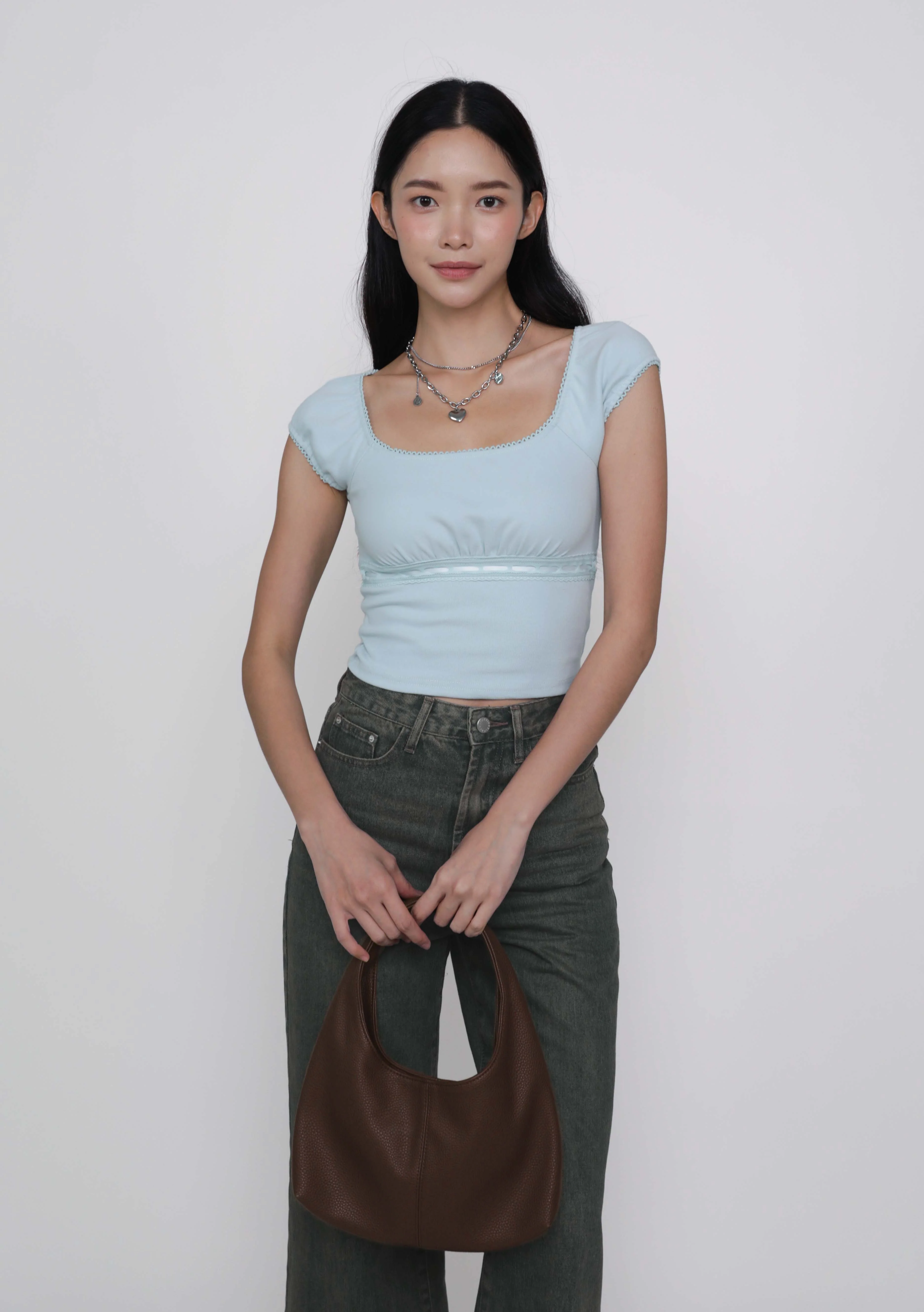 Julie Crochet Trim Sleeve Top - Image 17