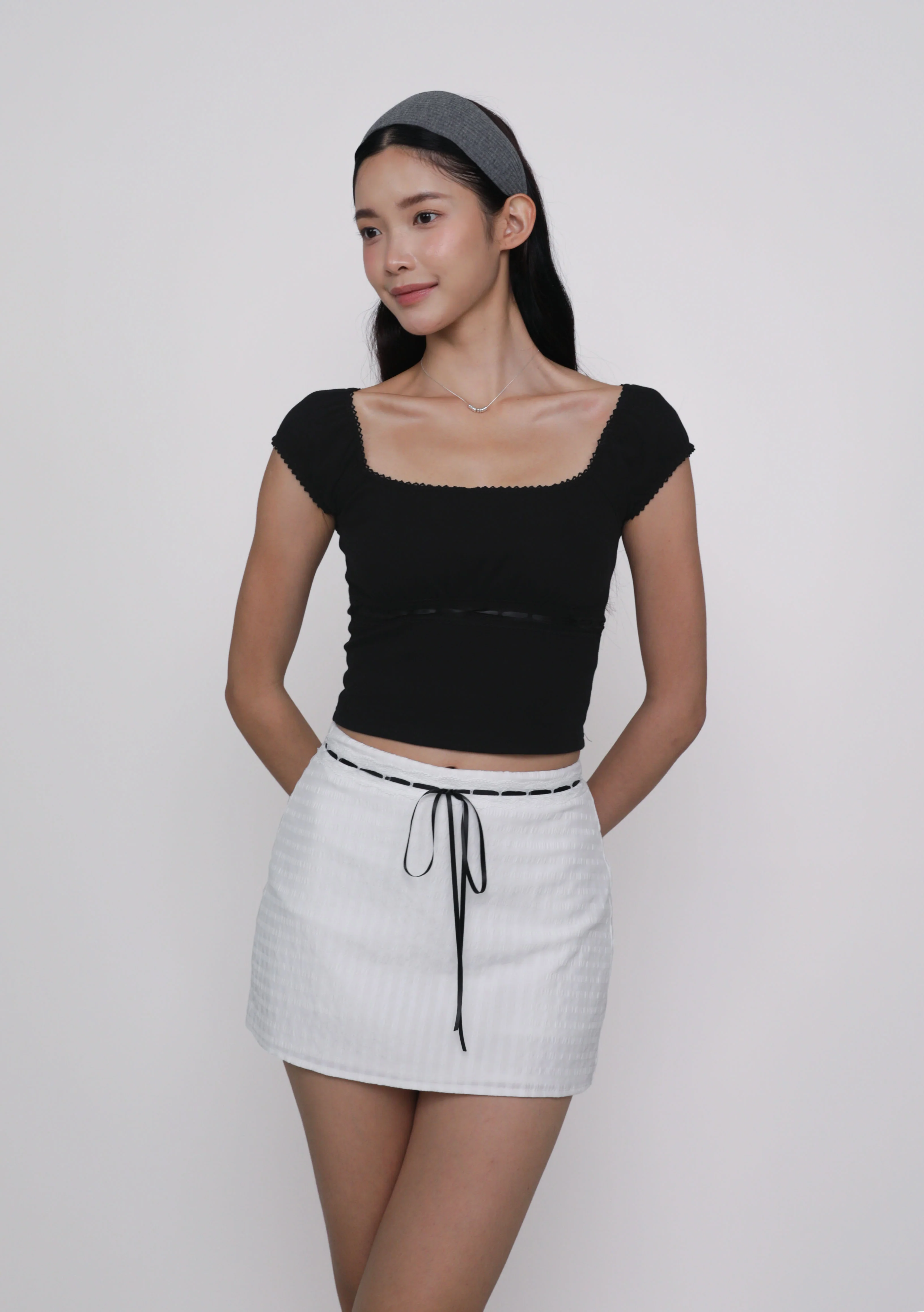 Julie Crochet Trim Sleeve Top - Image 5