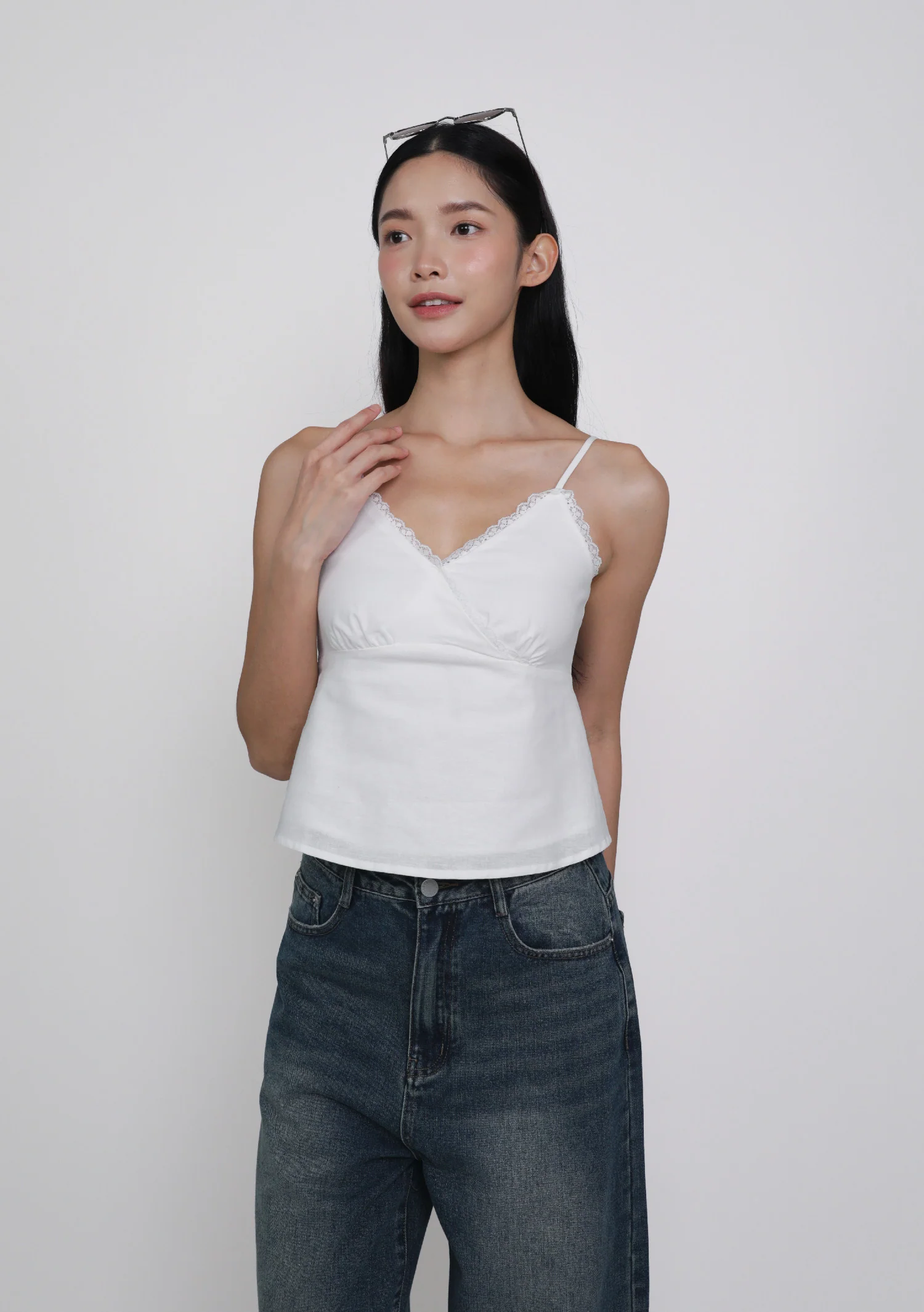 Dyanne Lace Trim Spag Top - Image 15