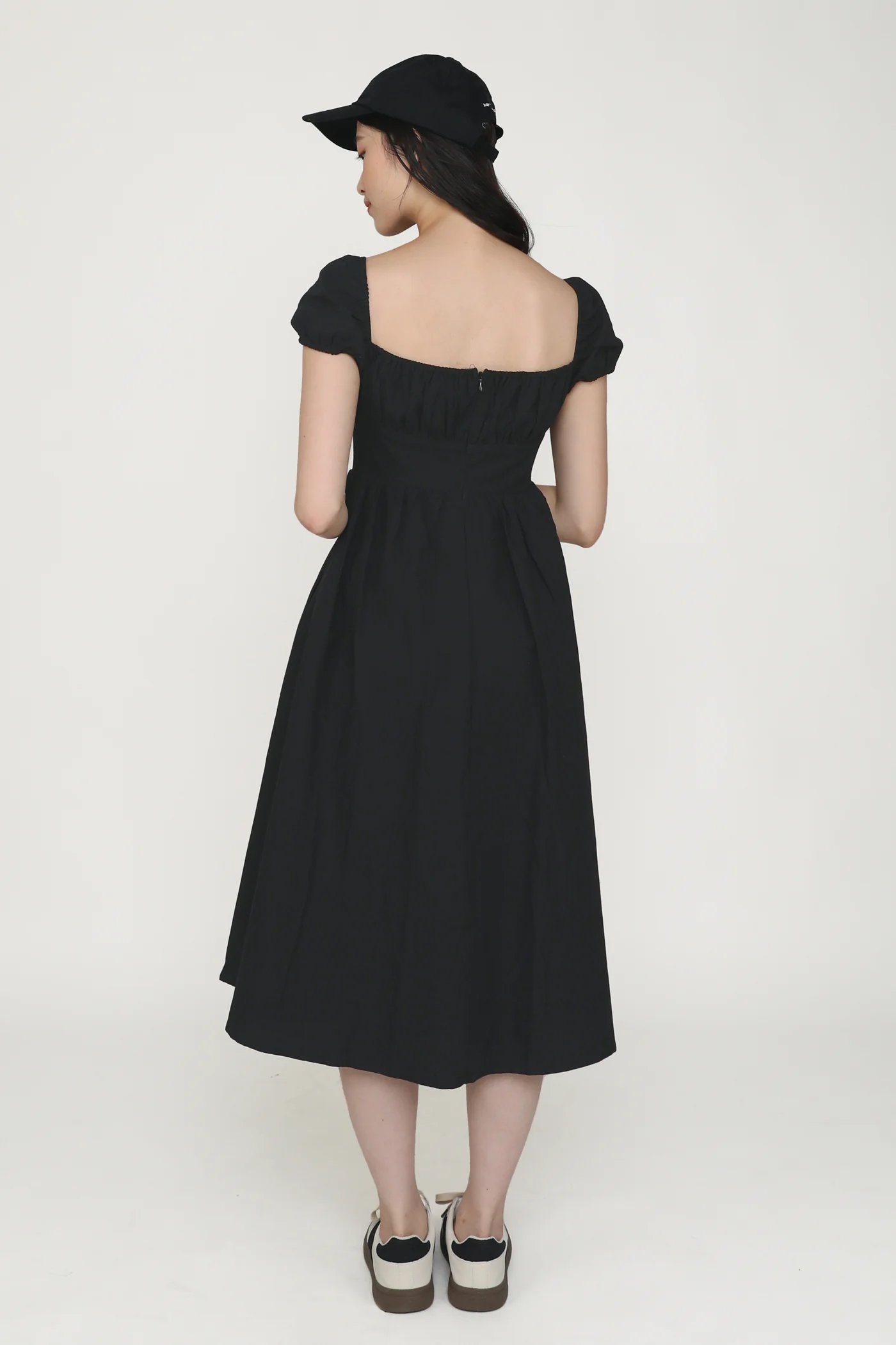 Lanelle Puffy Sleeve Linen Midi Dress - Image 14
