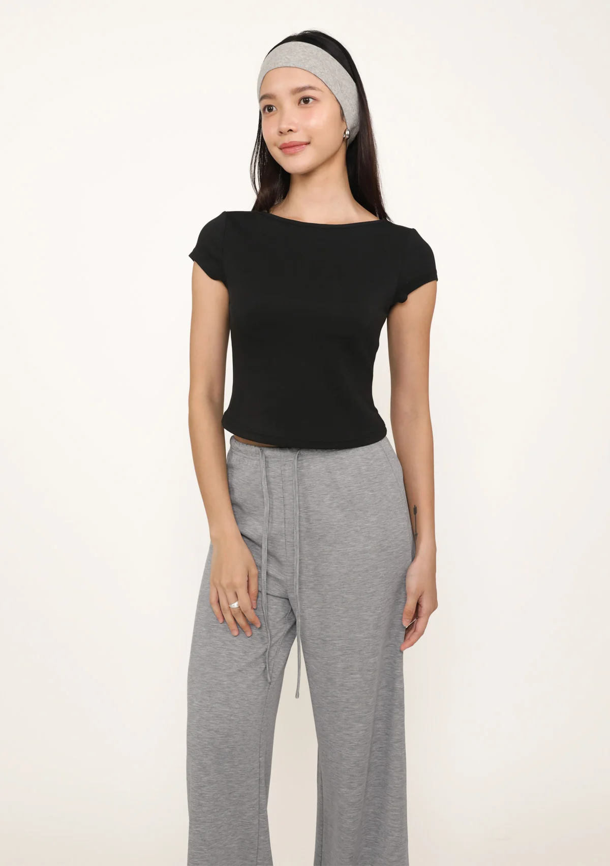 Lara Boat Neck Sleeve Padded Top - Image 10
