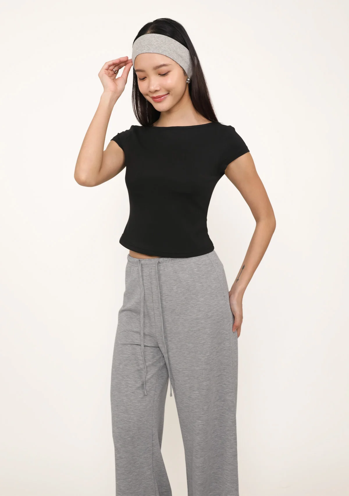 Lara Boat Neck Sleeve Padded Top - Image 11