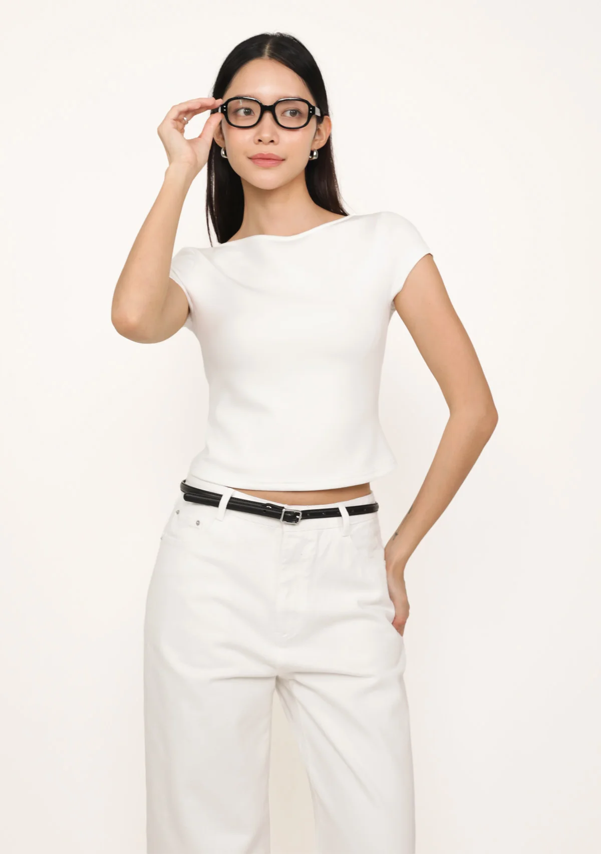 Lara Boat Neck Sleeve Padded Top - Image 4