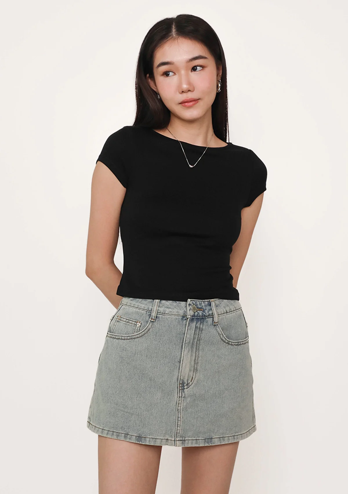 Lara Boat Neck Sleeve Padded Top (Lyocell)