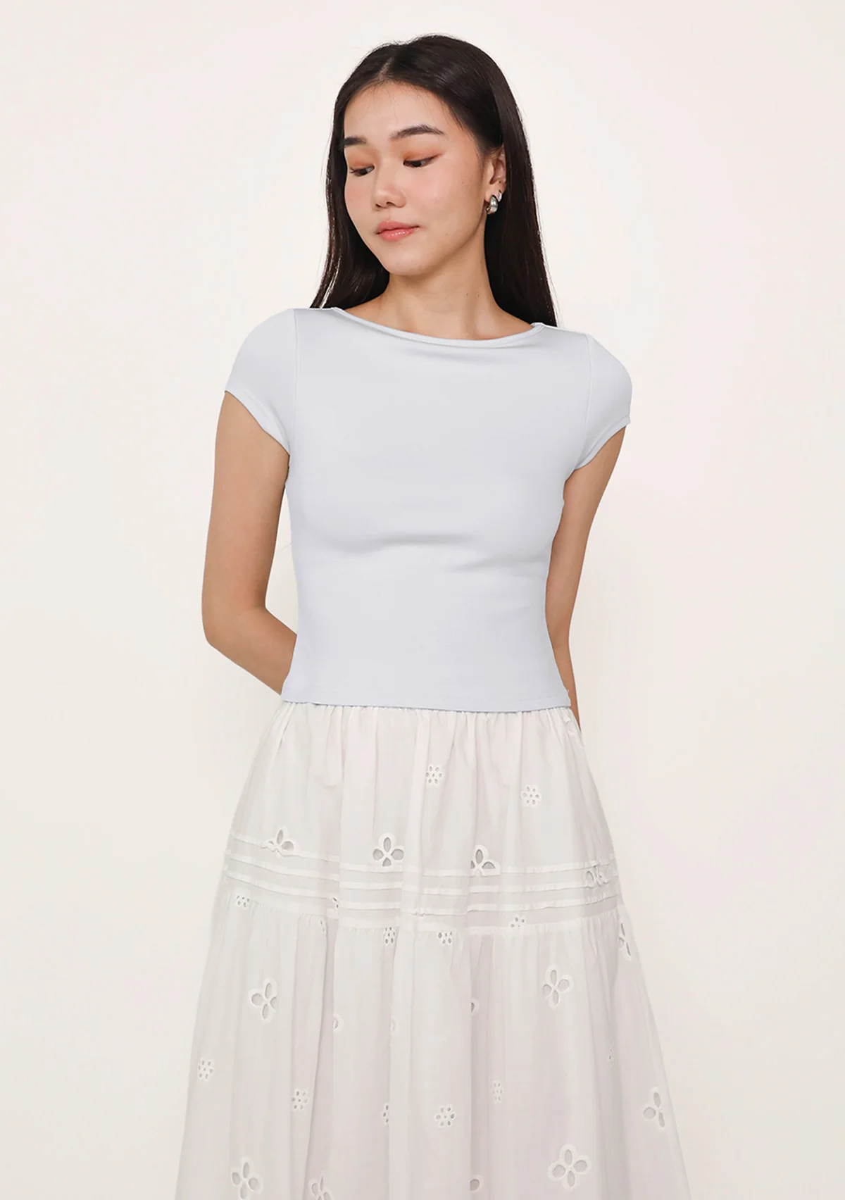 Lara Boat Neck Sleeve Padded Top (Lyocell) - Image 18