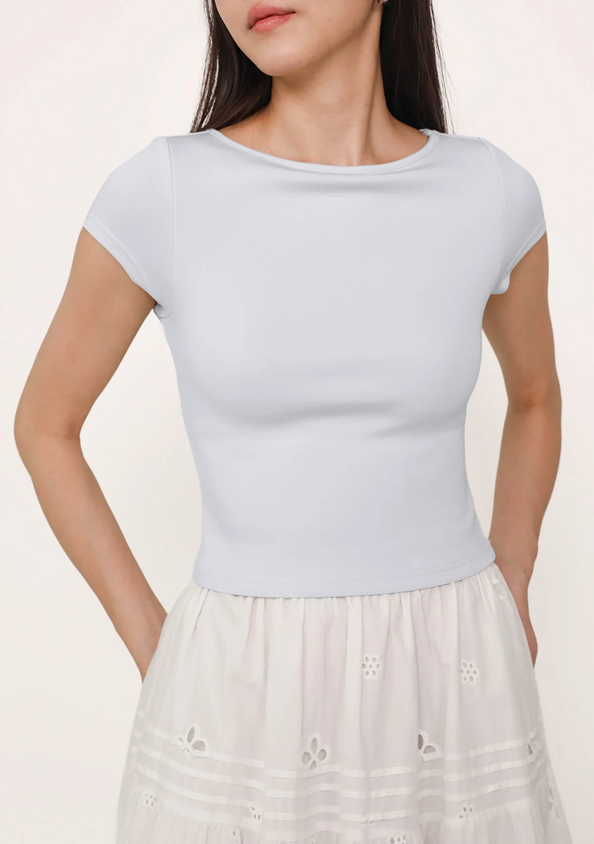 Lara Boat Neck Sleeve Padded Top (Lyocell) - Image 20