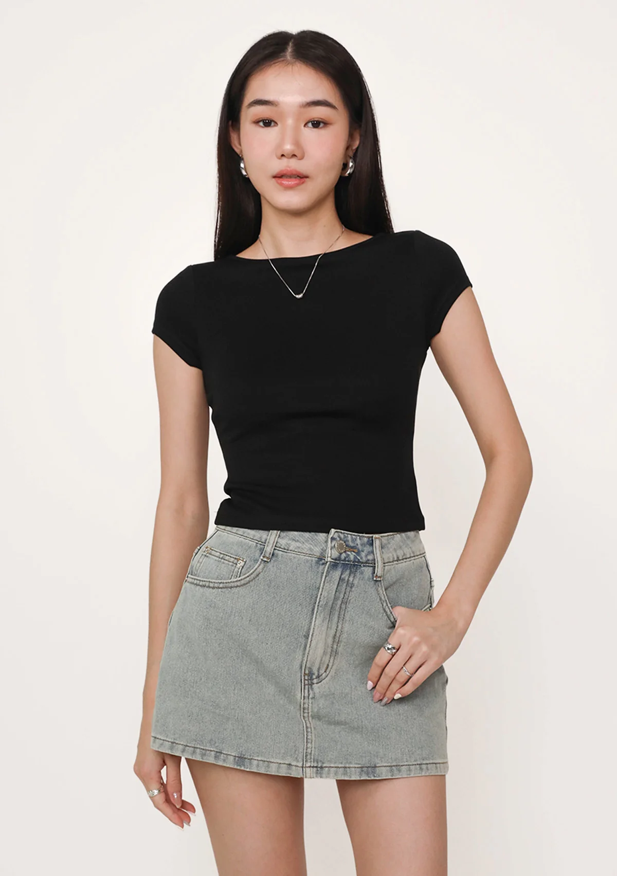 Lara Boat Neck Sleeve Padded Top (Lyocell) - Image 7