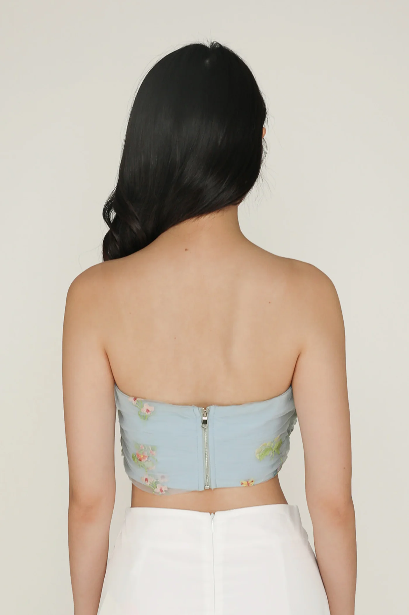 Lareen Embroidery Mesh Tube Padded Top - Image 16