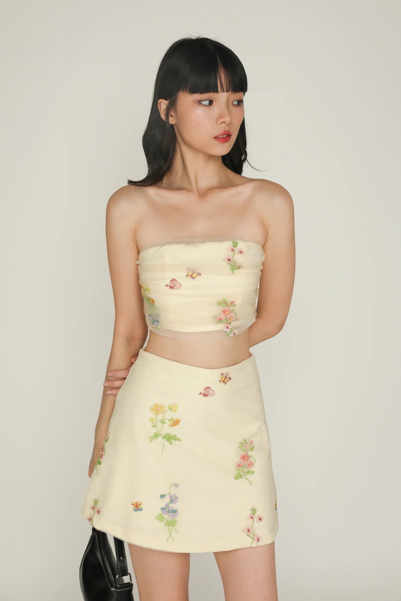 Lareen Embroidery Mesh Tube Padded Top - Image 7