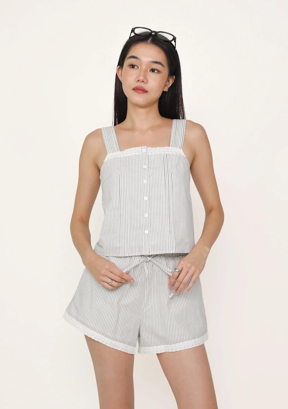 Lavina Lace Trim Drawstring Shorts (Printed) - Image 3