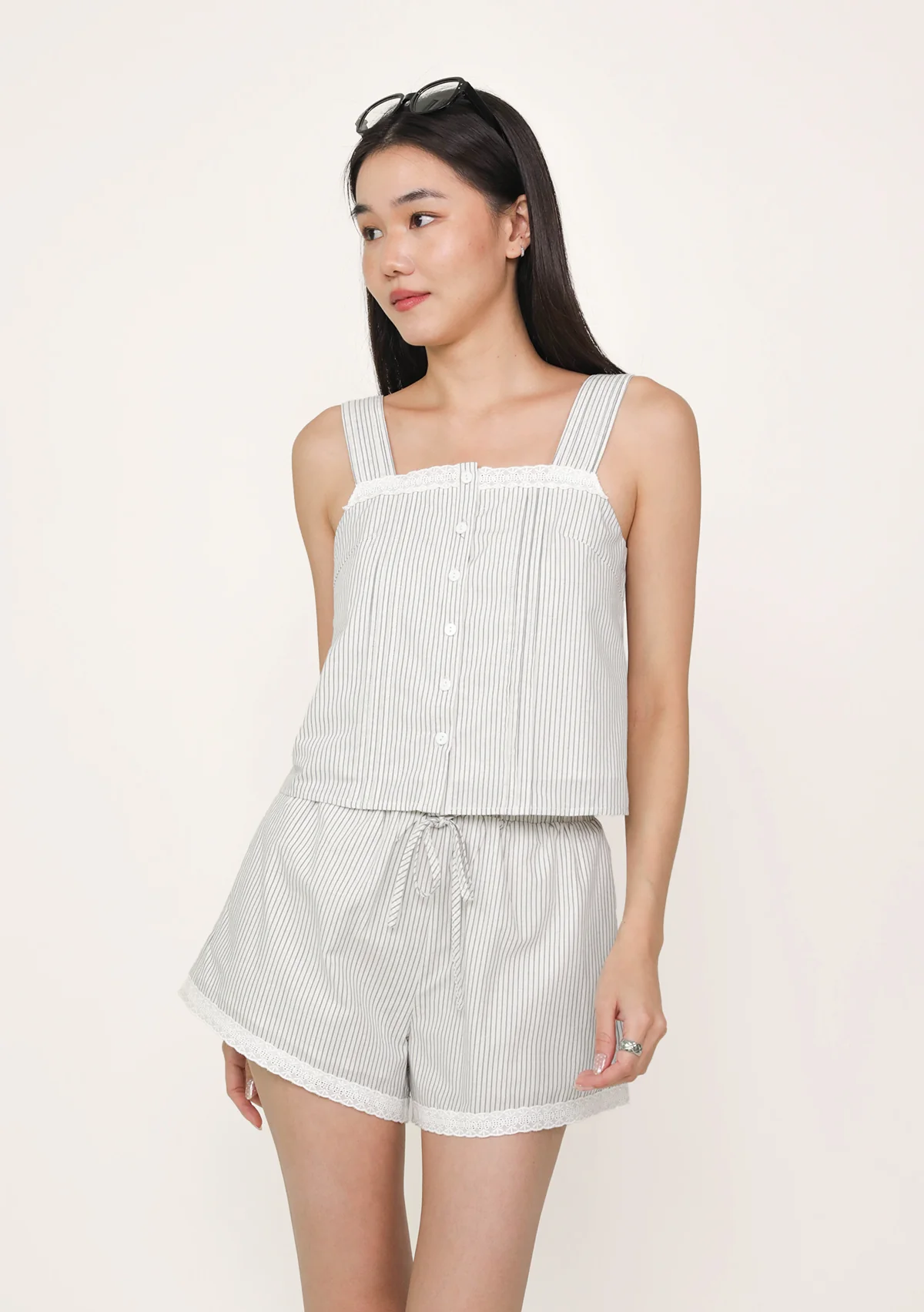 Lavina Lace Trim Drawstring Shorts (Printed) - Image 4