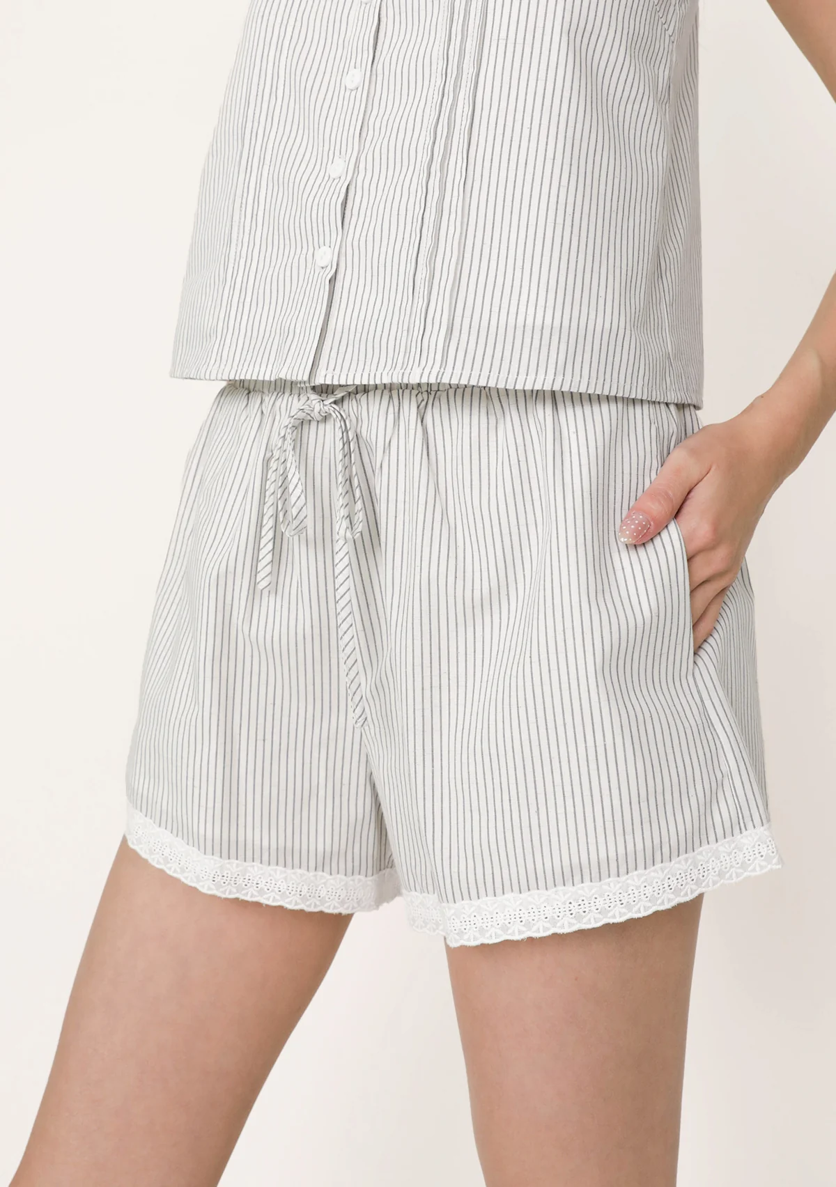 Lavina Lace Trim Drawstring Shorts (Printed) - Image 5