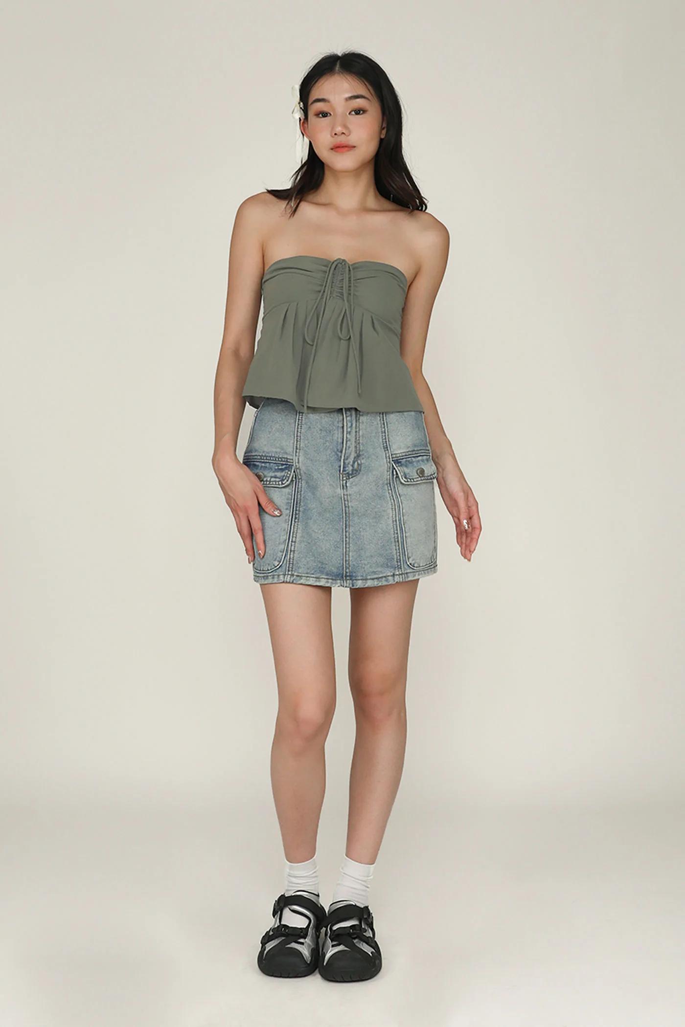 Leni Drawstring Babydoll Top - Image 3