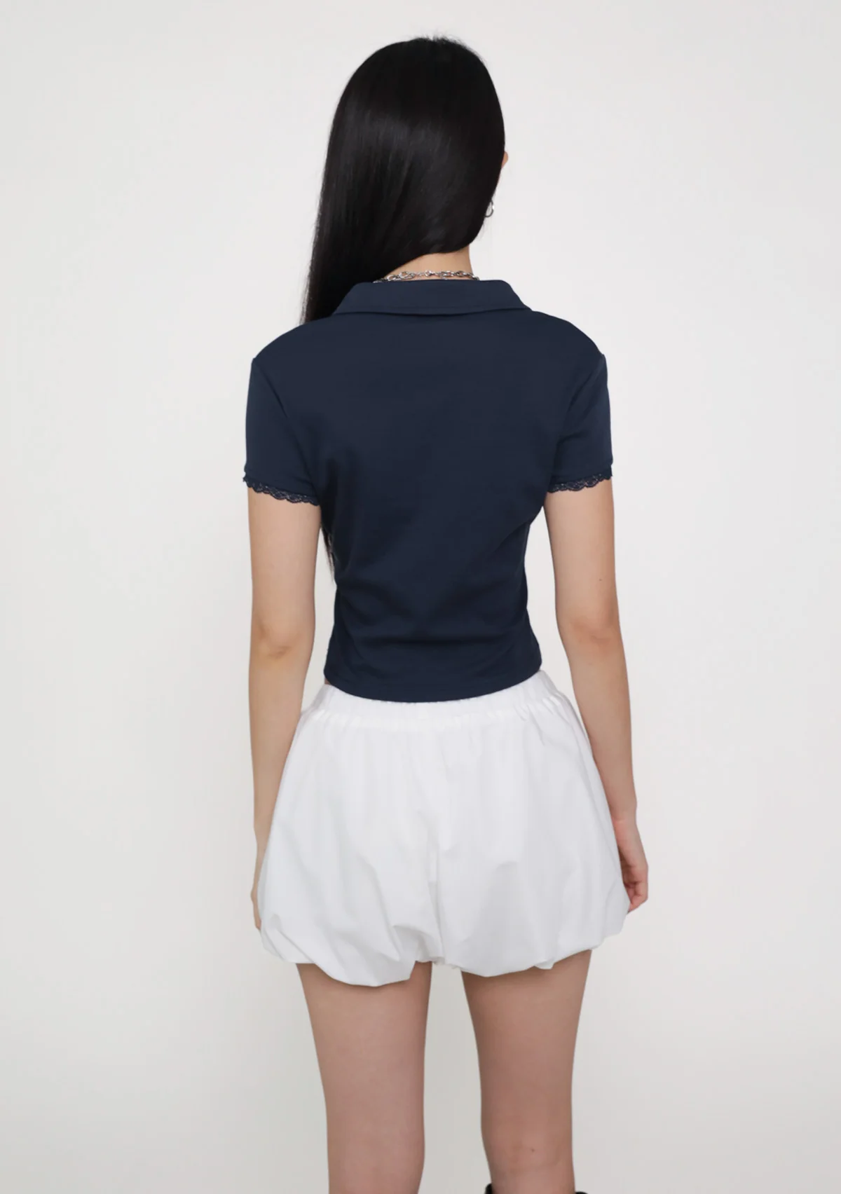 Liana Lace Trim Polo Tee - Image 11