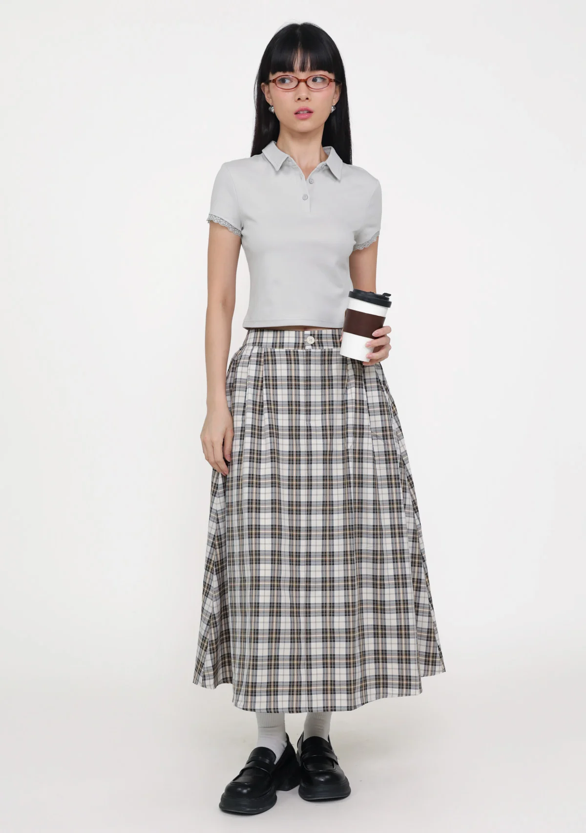 Liana Lace Trim Polo Tee - Image 12