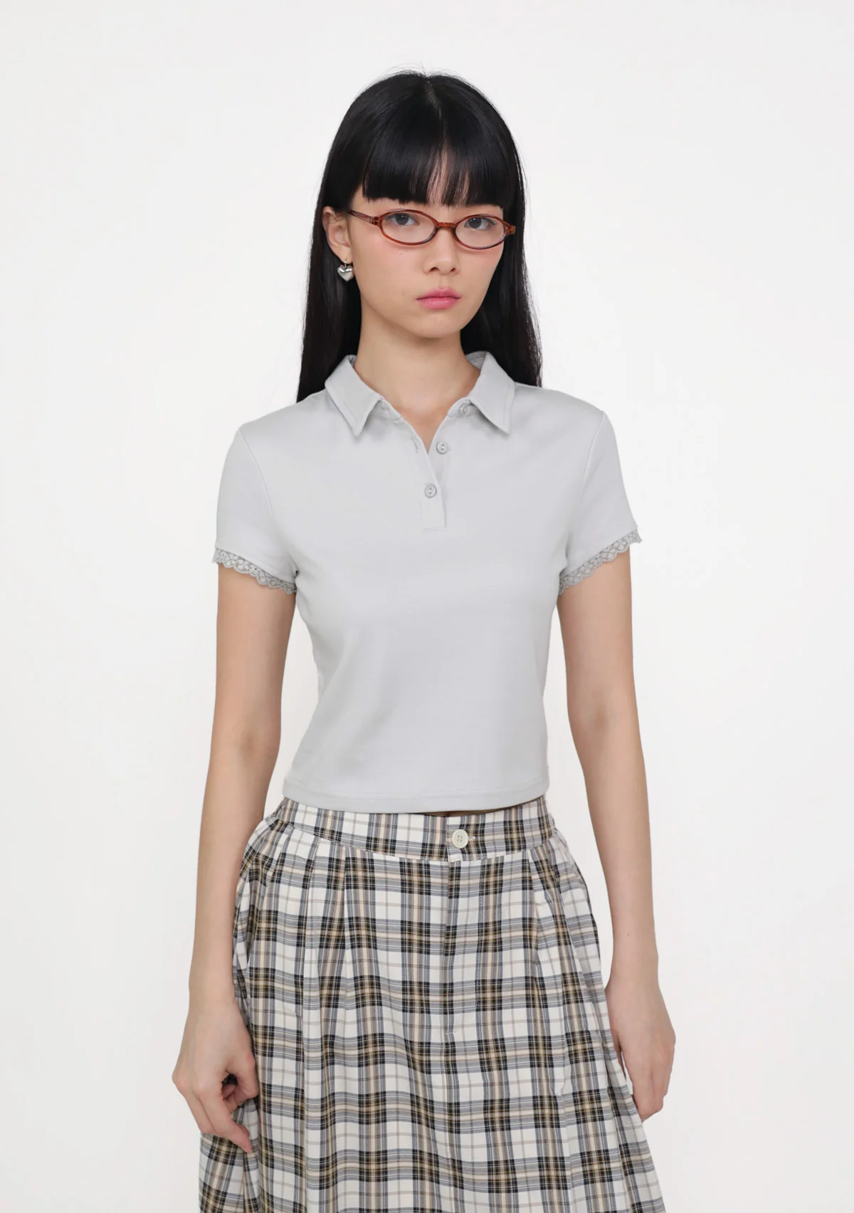 Liana Lace Trim Polo Tee - Image 3